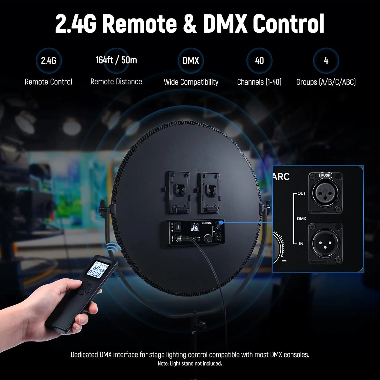 نور پنلی گرد NEEWER با کنترل 2.4G و DMX، نور فلپجک LED دو رنگ 24 اینچی 120 واتی با کیف و کنترل از راه دور 2.4G (بدون باتری)، نور پرکننده برای پخش زنده، NL-500ARC نور پنلی گرد NEEWER با کنترل 2.4G و DMX، نور فلپجک LED دو رنگ 24 اینچی 120 واتی با کیف و کنترل از راه دور 2.4G (بدون باتری)، نور پرکننده برای پخش زنده، NL-500ARC