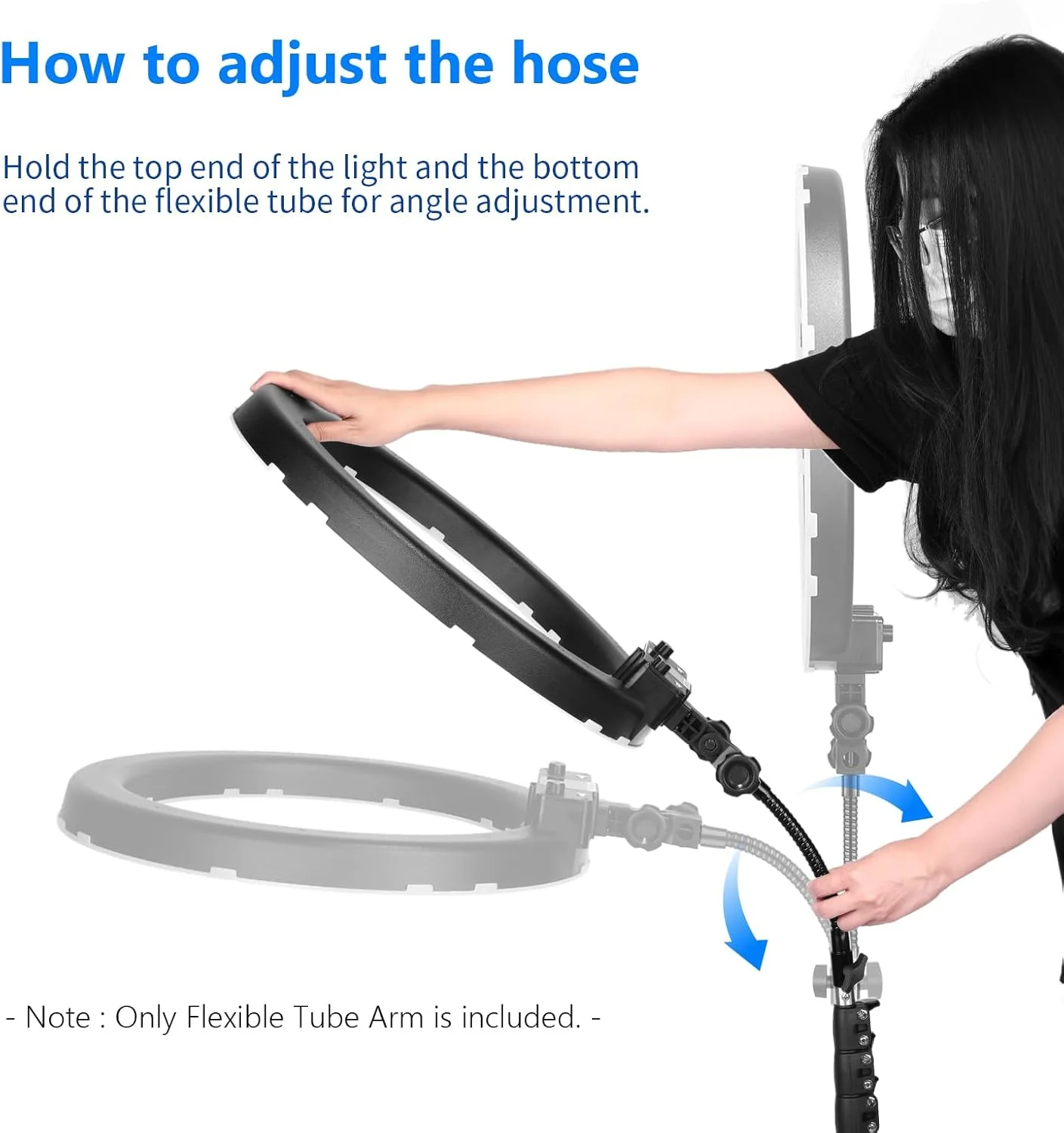 بازوی لوله فلزی انعطاف پذیر 25 سانتی متری نیور با رزوه پیچی 1/4 اینچی برای چراغ های ویدئویی LED، فلاش حلقه ای و سایر لوازم جانبی عکاسی بازوی لوله فلزی انعطاف پذیر 25 سانتی متری نیور با رزوه پیچی 1/4 اینچی برای چراغ های ویدئویی LED، فلاش حلقه ای و سایر لوازم جانبی عکاسی