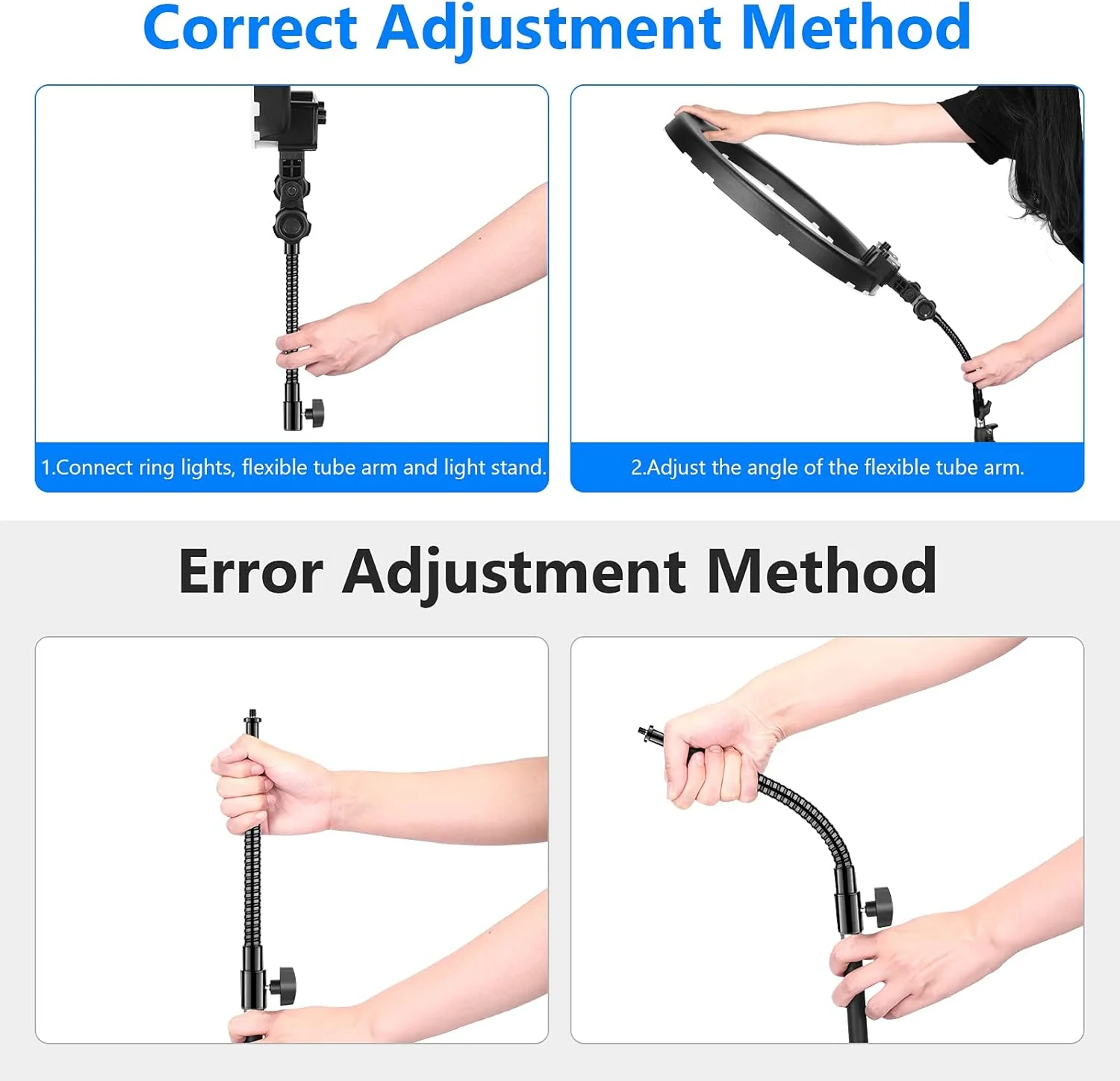 بازوی لوله فلزی انعطاف پذیر 25 سانتی متری نیور با رزوه پیچی 1/4 اینچی برای چراغ های ویدئویی LED، فلاش حلقه ای و سایر لوازم جانبی عکاسی بازوی لوله فلزی انعطاف پذیر 25 سانتی متری نیور با رزوه پیچی 1/4 اینچی برای چراغ های ویدئویی LED، فلاش حلقه ای و سایر لوازم جانبی عکاسی