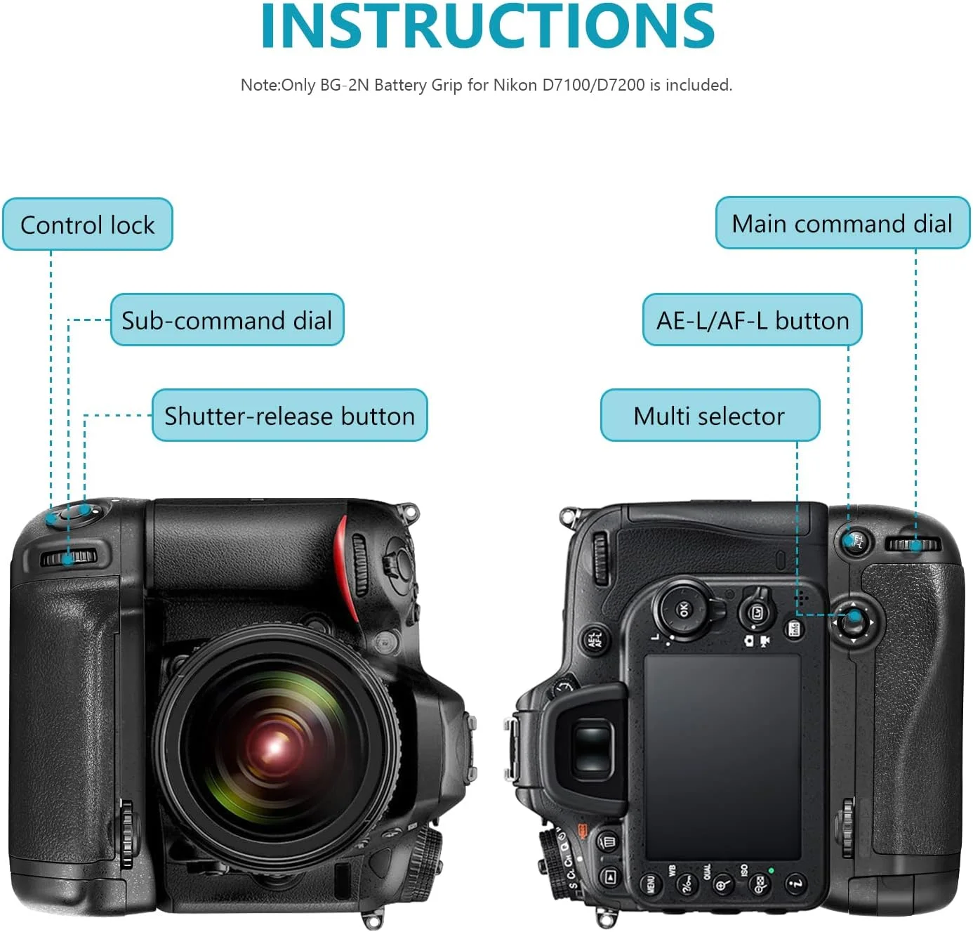 نگهدارنده باتری عمودی Neewer® مدل MB-D15 سازگار با باتری EN-EL15 یا 6 عدد باتری قلمی AA برای دوربین دیجیتال SLR نیکون D7100 D7200 نگهدارنده باتری عمودی Neewer® مدل MB-D15 سازگار با باتری EN-EL15 یا 6 عدد باتری قلمی AA برای دوربین دیجیتال SLR نیکون D7100 D7200