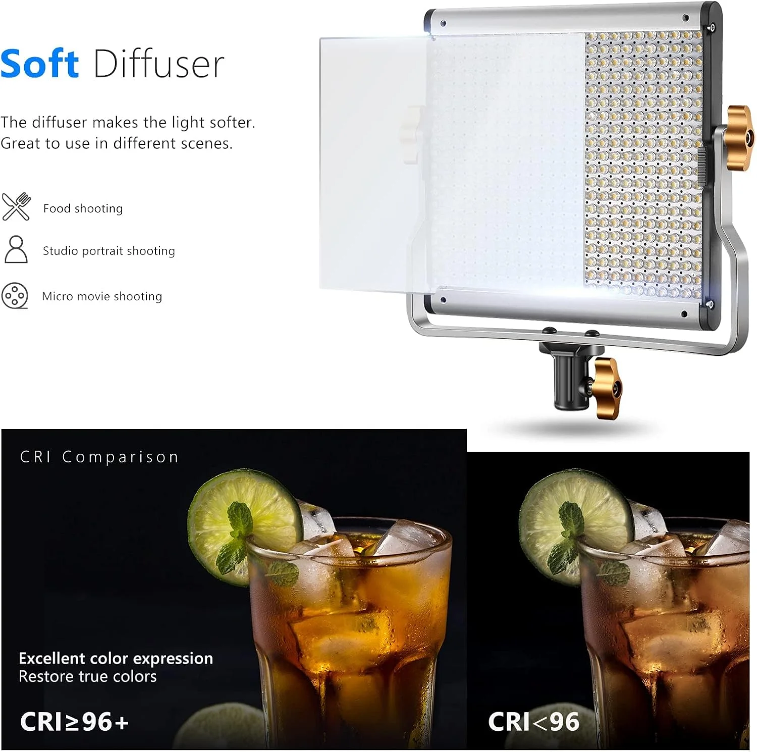 نور ویدئویی حرفه ای LED دو رنگ قابل تنظیم Neewer با براکت U برای استودیو، کیت نورپردازی عکاسی و فیلمبرداری در فضای باز یوتیوب، قاب فلزی بادوام، 480 مهره LED، 3200-5600K، CRI 96+ نور ویدئویی حرفه ای LED دو رنگ قابل تنظیم Neewer با براکت U برای استودیو، کیت نورپردازی عکاسی و فیلمبرداری در فضای باز یوتیوب، قاب فلزی بادوام، 480 مهره LED، 3200-5600K، CRI 96+