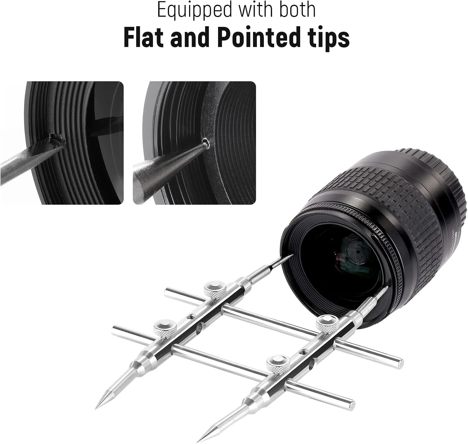 آچار لنز دوربین DSLR با نوک خمیده حرفه ای Neewer، ابزار باز کردن و تعمیر لنز، فولاد ضد زنگ مناسب برای اکثر دوربین های DSLR آچار لنز دوربین DSLR با نوک خمیده حرفه ای Neewer، ابزار باز کردن و تعمیر لنز، فولاد ضد زنگ مناسب برای اکثر دوربین های DSLR
