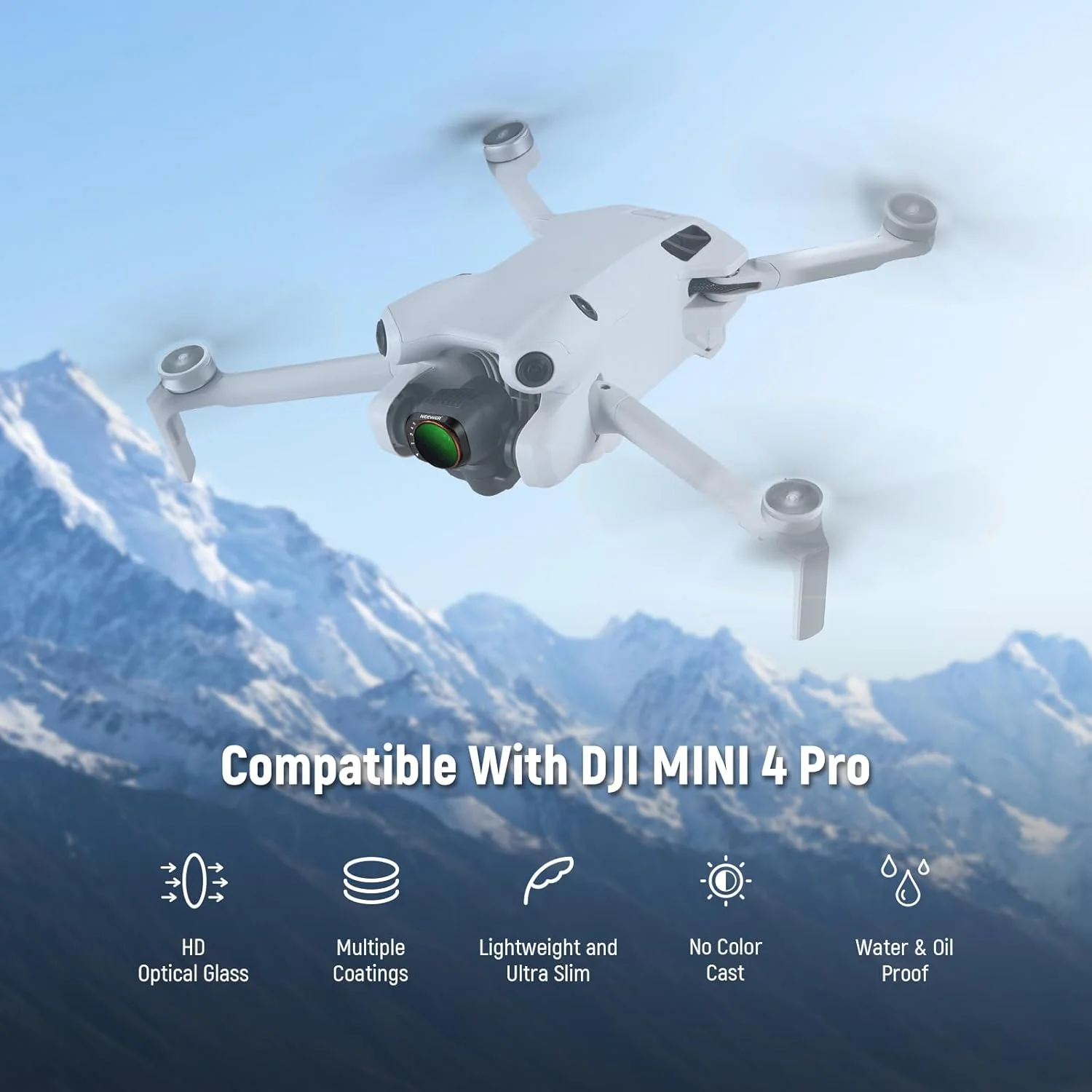 فیلتر ND متغیر NEEWER سازگار با DJI Mini 4 Pro، ND2-32 1-5 استاپ، نصب آسان، شیشه اپتیکال HD چند لایه، فریم فلزی باریک، لوازم جانبی لنز دوربین پهپاد برای عکاسی هوایی و ضبط ویدیو فیلتر ND متغیر NEEWER سازگار با DJI Mini 4 Pro، ND2-32 1-5 استاپ، نصب آسان، شیشه اپتیکال HD چند لایه، فریم فلزی باریک، لوازم جانبی لنز دوربین پهپاد برای عکاسی هوایی و ضبط ویدیو