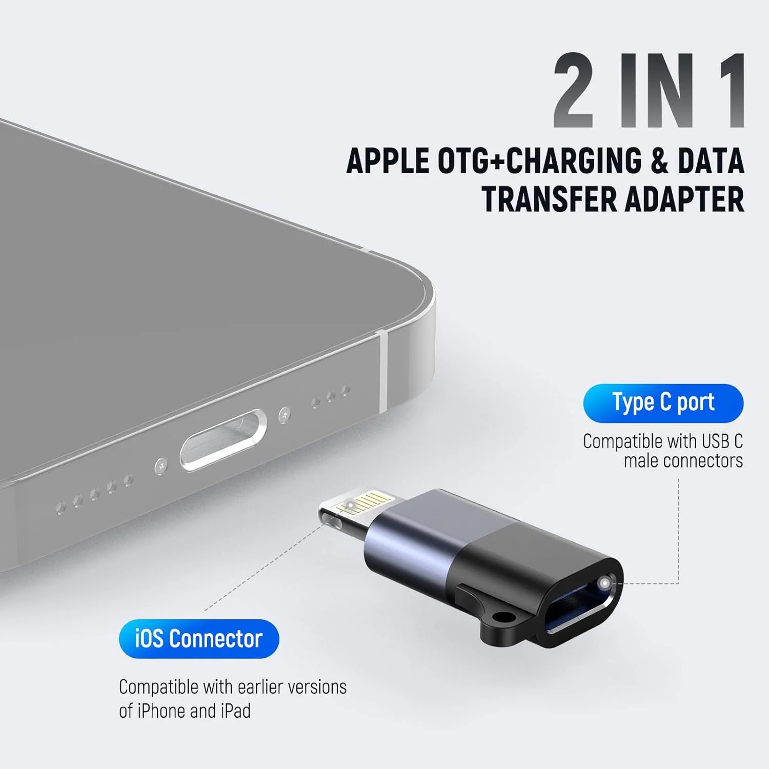 مجموعه 2 عددی آداپتور OTG USB C به iOS نیور، USB Type C (مادگی) به iOS (نری) سازگار با iPhone 14 13 12 11 X iPad و میکروفون بی سیم Type C نیور، LM4 مجموعه 2 عددی آداپتور OTG USB C به iOS نیور، USB Type C (مادگی) به iOS (نری) سازگار با iPhone 14 13 12 11 X iPad و میکروفون بی سیم Type C نیور، LM4