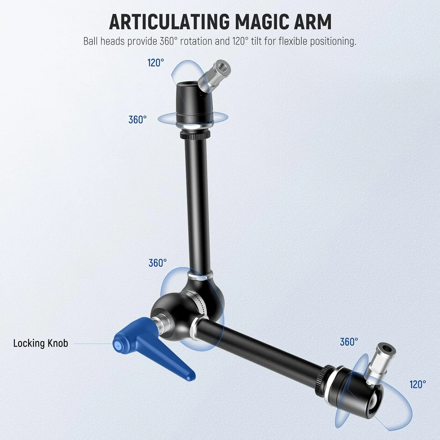 بازوی جادویی 21 اینچی نگهدارنده دوربین NEEWER با گیره سوپر، پایه رومیزی بالای سر با سر توپی دوگانه 360 درجه، آداپتور استود 1/4 اینچ 3/8 اینچ 5/8 اینچ برای PA073 PA074 قفس تلفن ریگ دوربین DSLR مانیتور نور ویدئو، UA018 بازوی جادویی 21 اینچی نگهدارنده دوربین NEEWER با گیره سوپر، پایه رومیزی بالای سر با سر توپی دوگانه 360 درجه، آداپتور استود 1/4 اینچ 3/8 اینچ 5/8 اینچ برای PA073 PA074 قفس تلفن ریگ دوربین DSLR مانیتور نور ویدئو، UA018