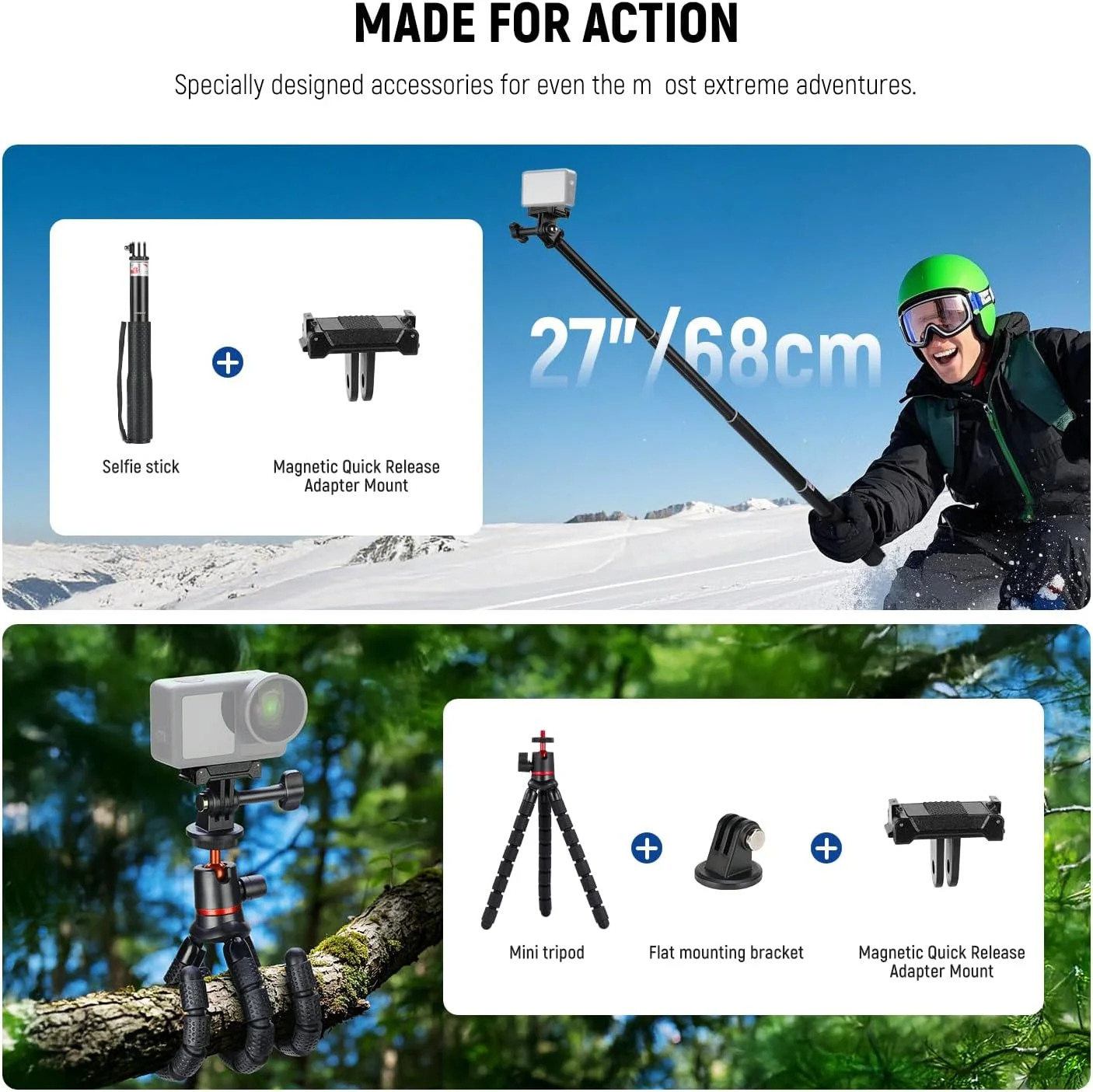 کیت لوازم جانبی دوربین اکشن 35 در 1 حرفه ای NEEWER سازگار با DJI Osmo Action 5 Pro 4 3 GoPro، آداپتور سریع برای غواصی، پیاده روی، موتور سیکلت، ATV، اسکی، موج سواری، ولاگ، GP-51 کیت لوازم جانبی دوربین اکشن 35 در 1 حرفه ای NEEWER سازگار با DJI Osmo Action 5 Pro 4 3 GoPro، آداپتور سریع برای غواصی، پیاده روی، موتور سیکلت، ATV، اسکی، موج سواری، ولاگ، GP-51