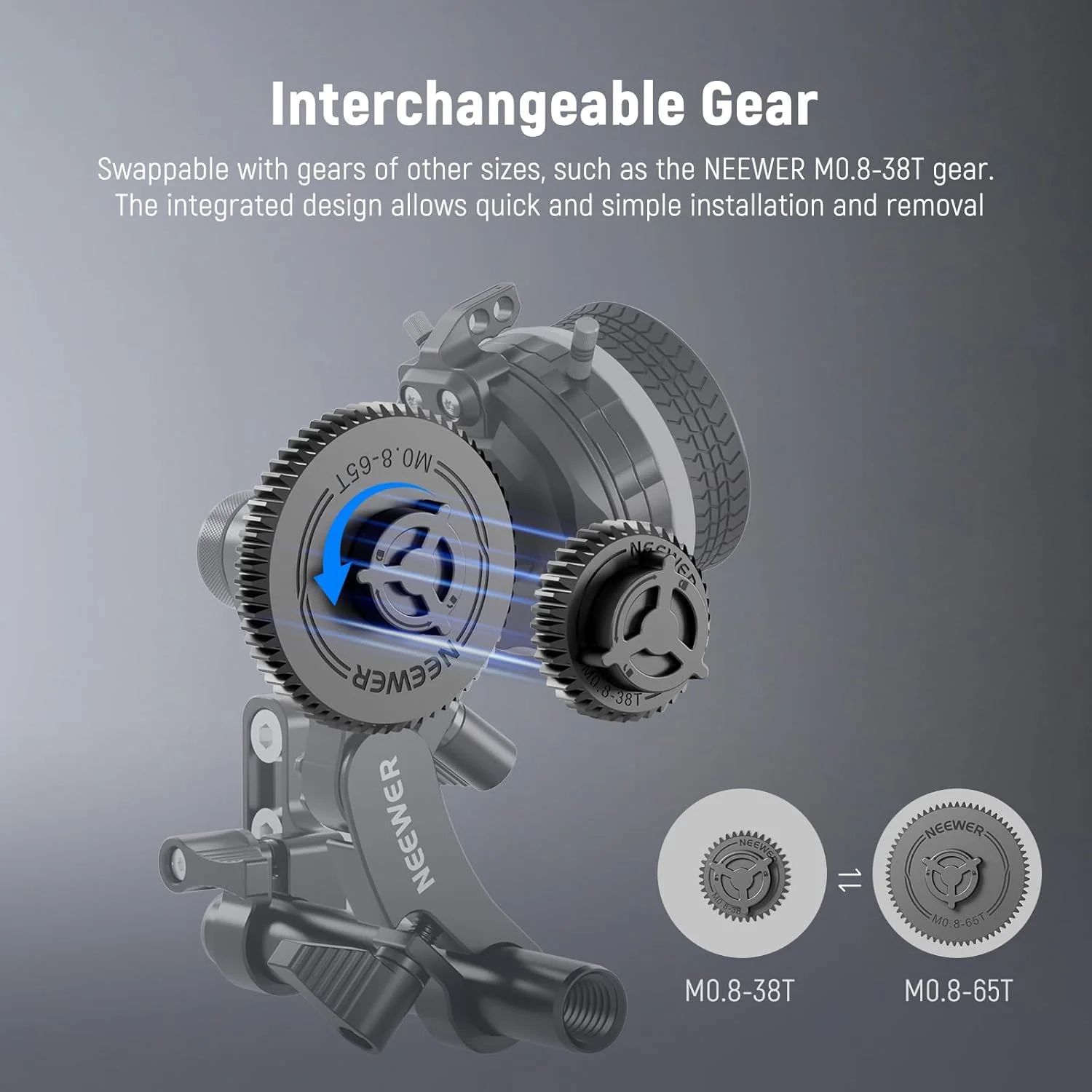 چرخ دنده NEEWER M0.8-65T برای فالو فوکوس، استاندارد 0.8 MOD و 65 دندانه سازگار با فالو فوکوس SmallRig و فالو فوکوس مینی NEEWER، PG007 چرخ دنده NEEWER M0.8-65T برای فالو فوکوس، استاندارد 0.8 MOD و 65 دندانه سازگار با فالو فوکوس SmallRig و فالو فوکوس مینی NEEWER، PG007