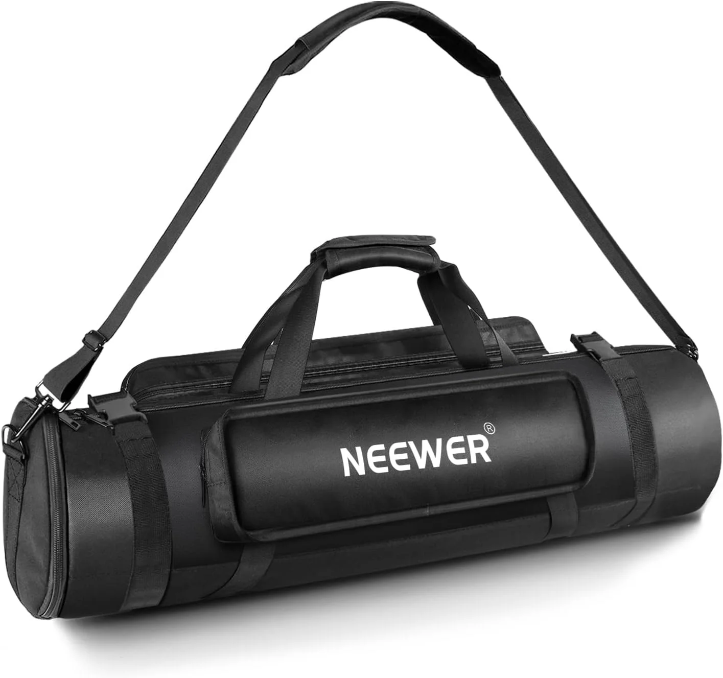 کیف حمل سه پایه NEEWER با طول 60 سانتی متر، کیف نایلونی ضد آب و مقاوم با دسته و بند شانه، کیف جمع و جور با زیپ سرتاسری، جیب بیرونی برای پایه نور/پایه بوم/سه پایه