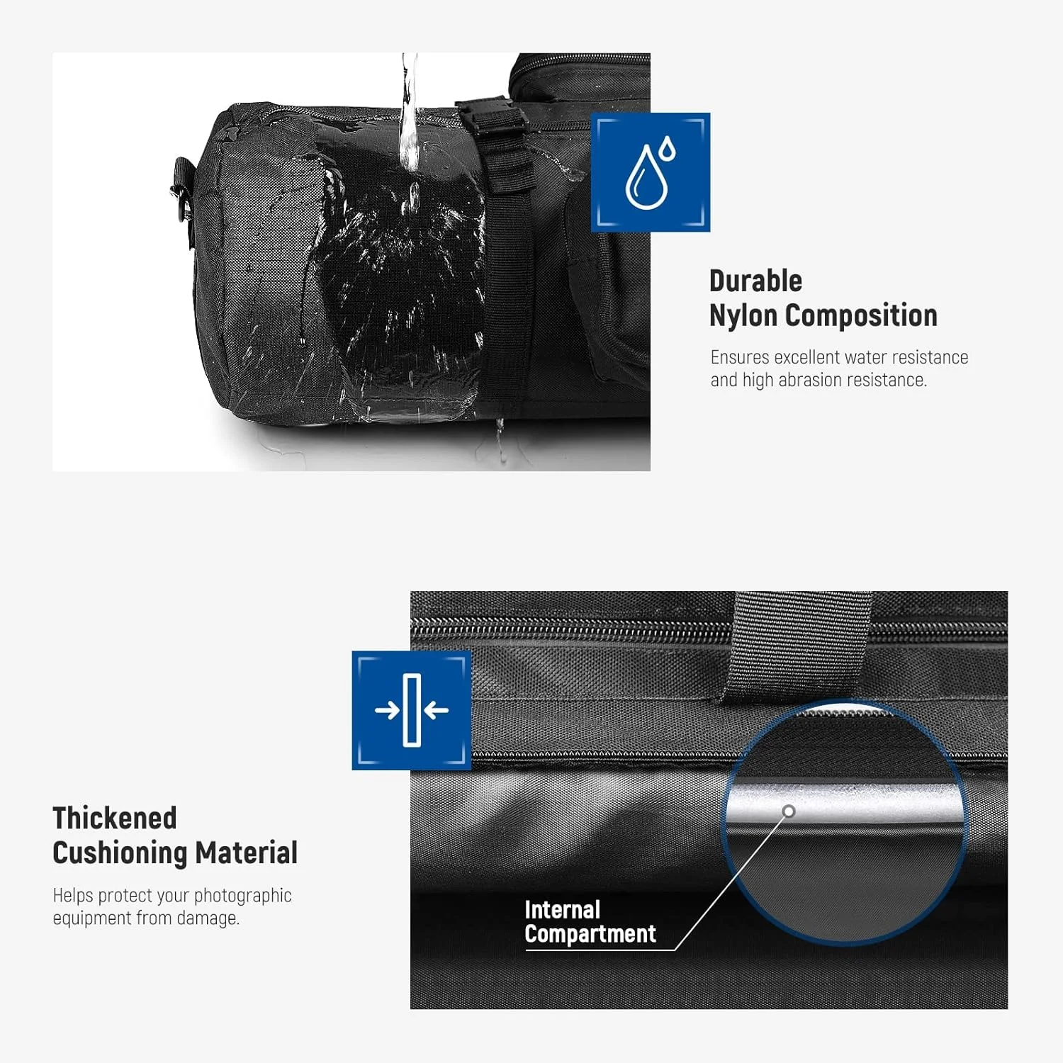 کیف حمل سه پایه NEEWER با طول 60 سانتی متر، کیف نایلونی ضد آب و مقاوم با دسته و بند شانه، کیف جمع و جور با زیپ سرتاسری، جیب بیرونی برای پایه نور/پایه بوم/سه پایه کیف حمل سه پایه NEEWER با طول 60 سانتی متر، کیف نایلونی ضد آب و مقاوم با دسته و بند شانه، کیف جمع و جور با زیپ سرتاسری، جیب بیرونی برای پایه نور/پایه بوم/سه پایه