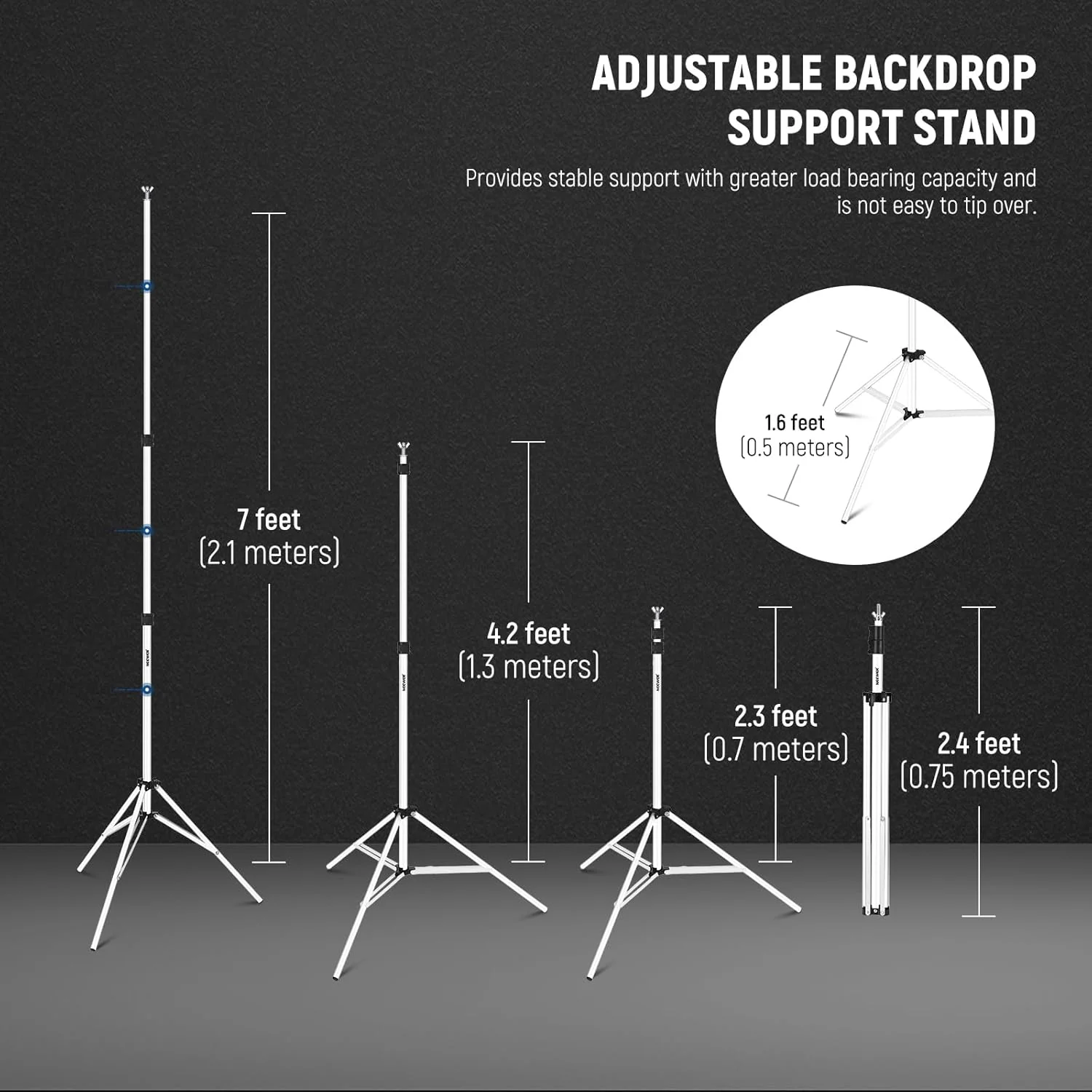سیستم نگهدارنده پس زمینه استودیویی NEEWER، عرض 3 متر، ارتفاع 2 متر، با قابلیت تنظیم، دارای 4 میله افقی، 6 گیره، 2 کیسه شن و کیف حمل برای پرتره و استودیو (سفید) سیستم نگهدارنده پس زمینه استودیویی NEEWER، عرض 3 متر، ارتفاع 2 متر، با قابلیت تنظیم، دارای 4 میله افقی، 6 گیره، 2 کیسه شن و کیف حمل برای پرتره و استودیو (سفید)