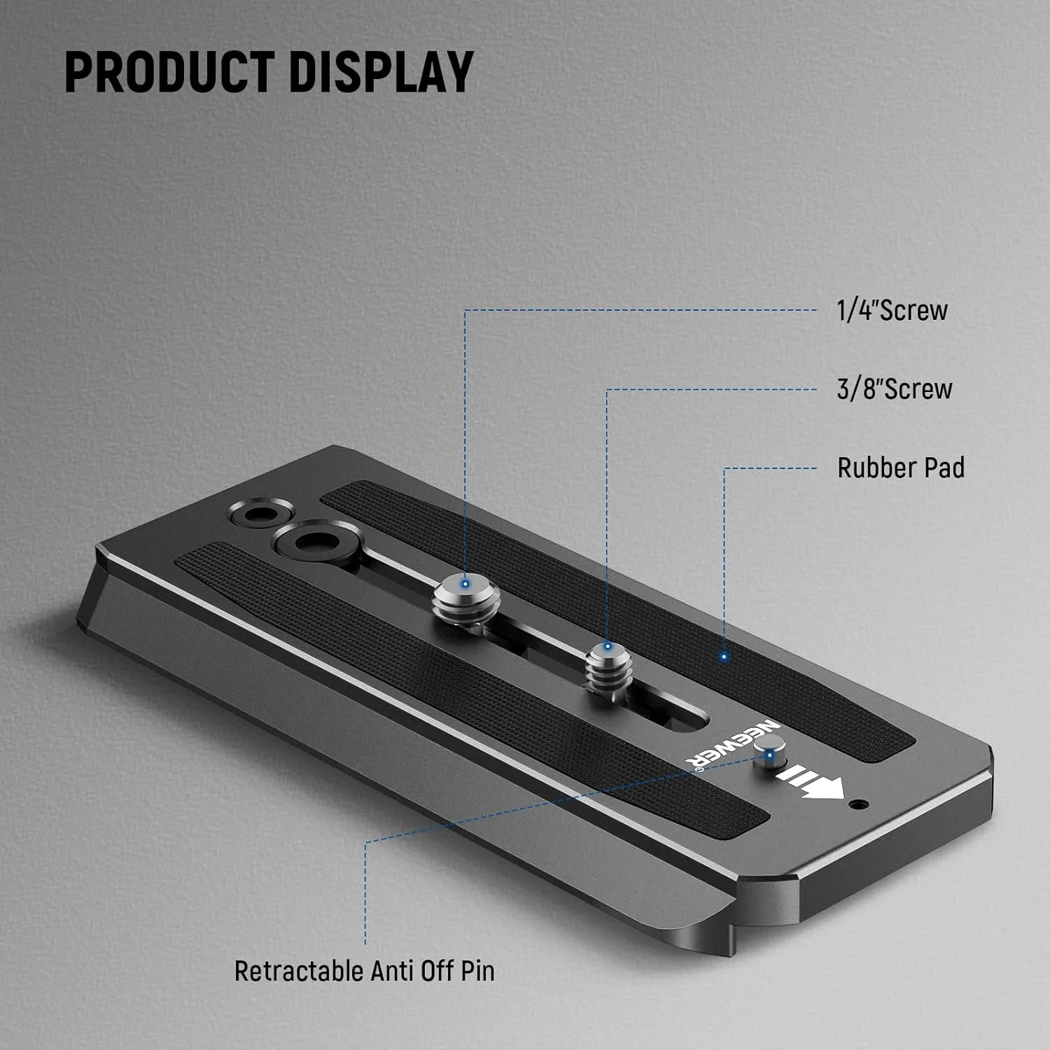 نیور، دو عدد صفحه اتصال سریع هد سه پایه مدل 501PL سازگار، صفحه نصب دوربین با پیچ های 1/4 و 3/8 اینچ، پین ضد افتادن برای هد های GM001 GM002 GM006، QR5 نیور، دو عدد صفحه اتصال سریع هد سه پایه مدل 501PL سازگار، صفحه نصب دوربین با پیچ های 1/4 و 3/8 اینچ، پین ضد افتادن برای هد های GM001 GM002 GM006، QR5