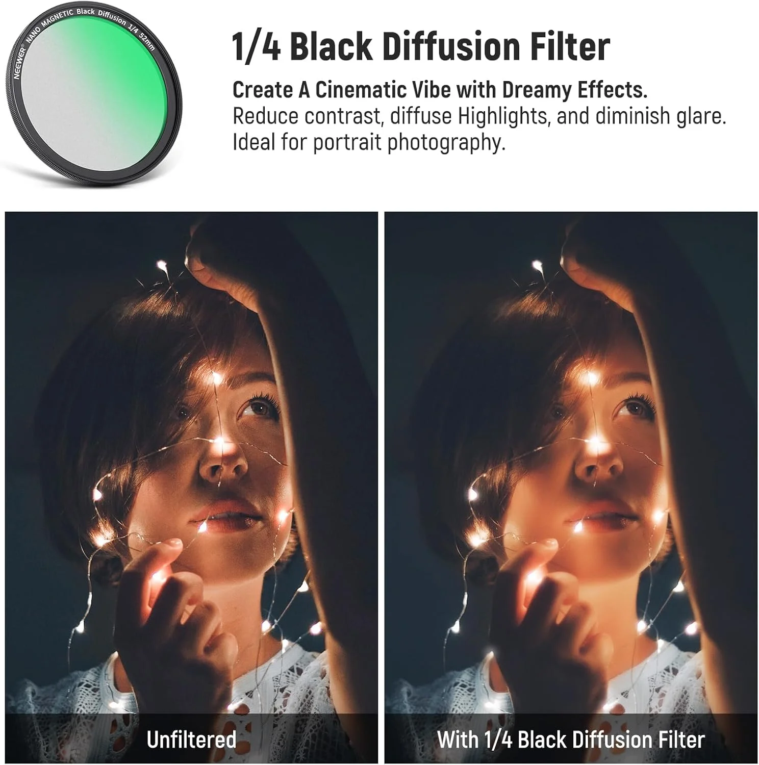 فیلتر مغناطیسی 52 میلیمتری NEEWER با حلقه آداپتور/ ستاره 4 پر/ CPL رنگ واقعی/ پخش کننده سیاه 1/4 سازگار با قفس SmallRig با مانت لنز M برای سری آیفون 14 13 12 فیلتر مغناطیسی 52 میلیمتری NEEWER با حلقه آداپتور/ ستاره 4 پر/ CPL رنگ واقعی/ پخش کننده سیاه 1/4 سازگار با قفس SmallRig با مانت لنز M برای سری آیفون 14 13 12