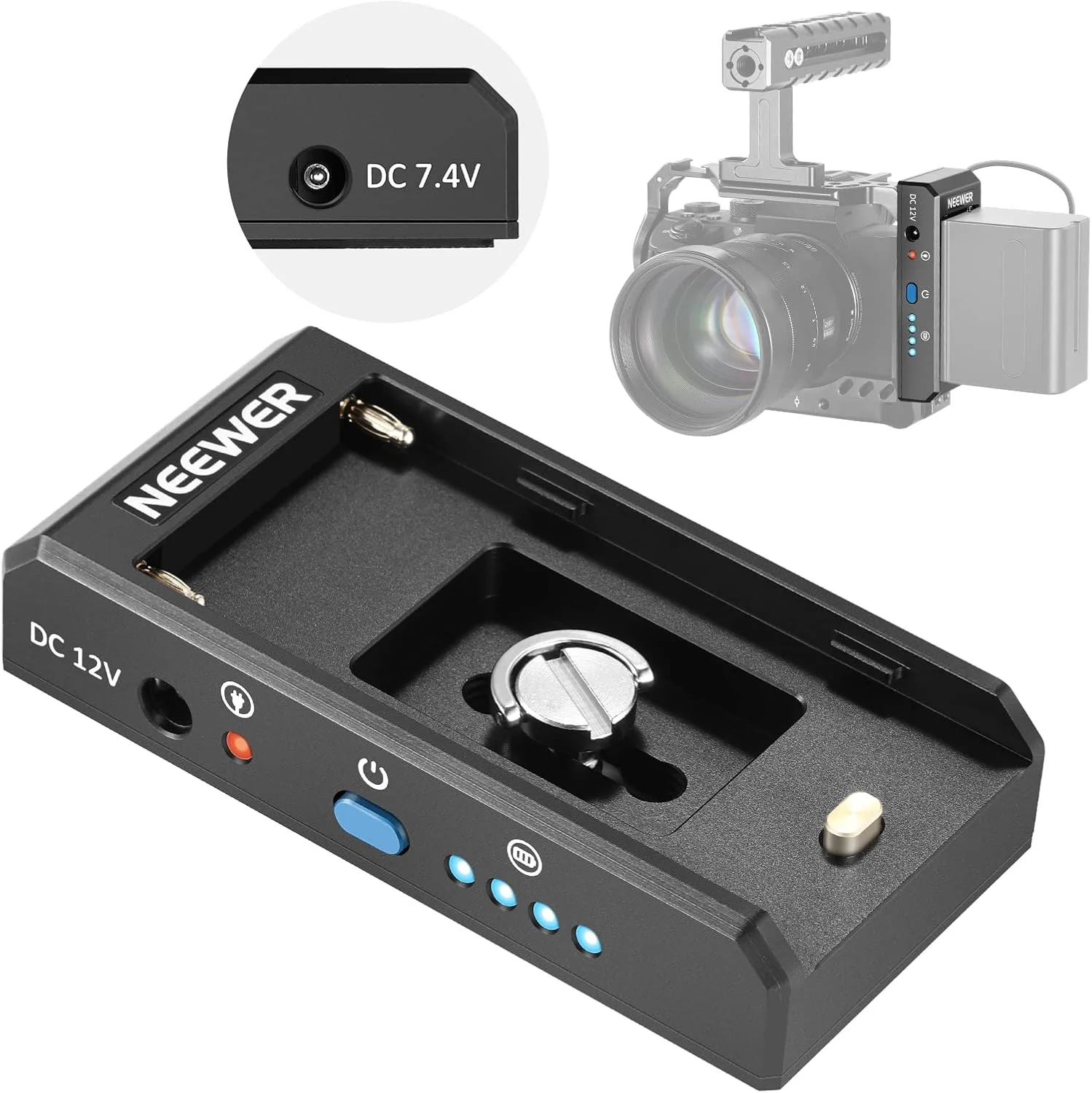 صفحه آداپتور باتری NEEWER NP-F برای دوربین های DSLR و بدون آینه، با نشانگرهای LED قدرت، خروجی های 12 ولت DC 5.5x2.5 میلی متر نر و 7.4 ولت DC 5.5x2.1 میلی متر نر، سازگار با باتری های Sony NP-F، PS004E صفحه آداپتور باتری NEEWER NP-F برای دوربین های DSLR و بدون آینه، با نشانگرهای LED قدرت، خروجی های 12 ولت DC 5.5x2.5 میلی متر نر و 7.4 ولت DC 5.5x2.1 میلی متر نر، سازگار با باتری های Sony NP-F، PS004E