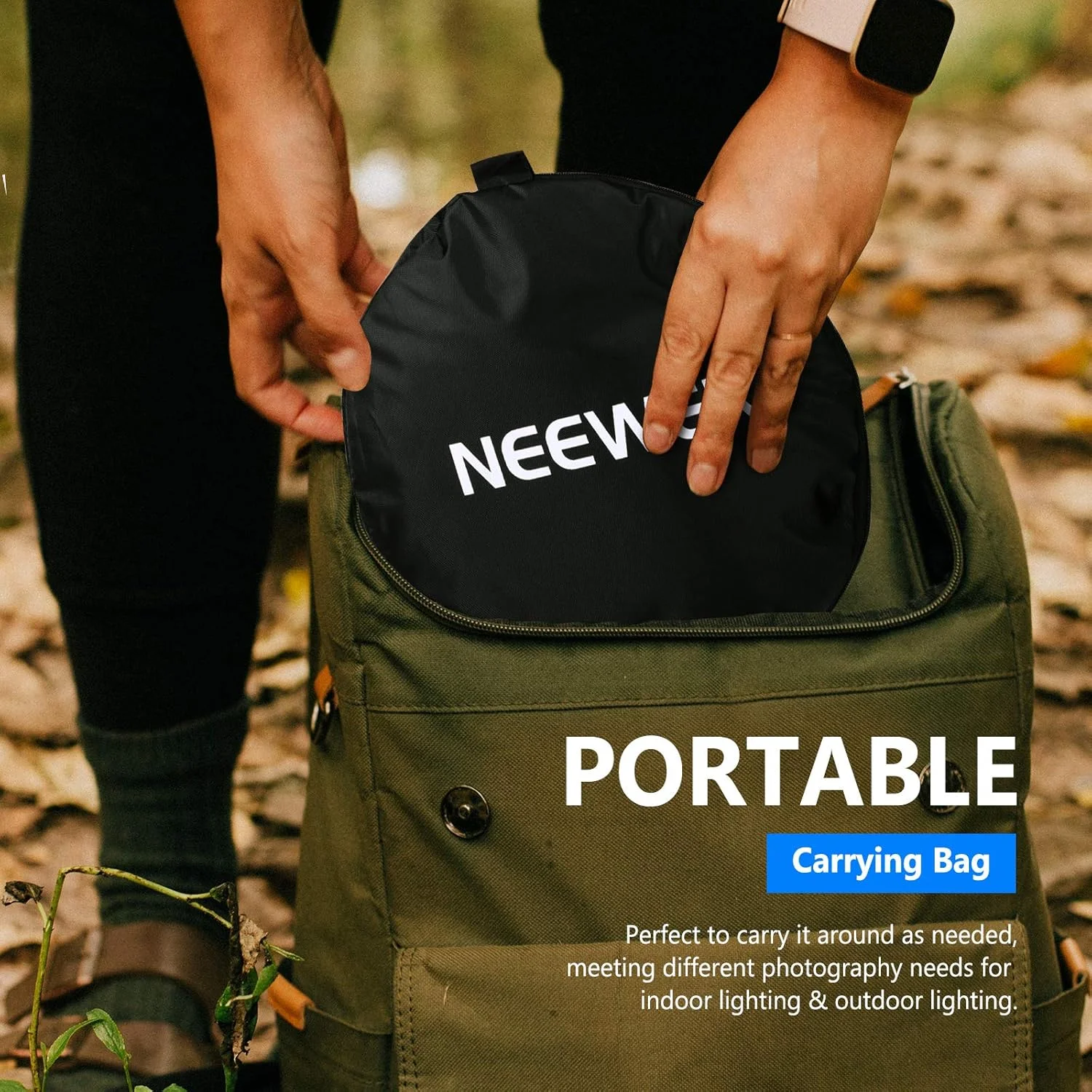 بازتابنده نور 5 در 1 تاشو NEEWER با قطر 80 سانتی متر به همراه کیف حمل، شامل سطوح شفاف، نقره ای، طلایی، سفید و مشکی، مناسب برای نورپردازی استودیویی و فضای باز بازتابنده نور 5 در 1 تاشو NEEWER با قطر 80 سانتی متر به همراه کیف حمل، شامل سطوح شفاف، نقره ای، طلایی، سفید و مشکی، مناسب برای نورپردازی استودیویی و فضای باز