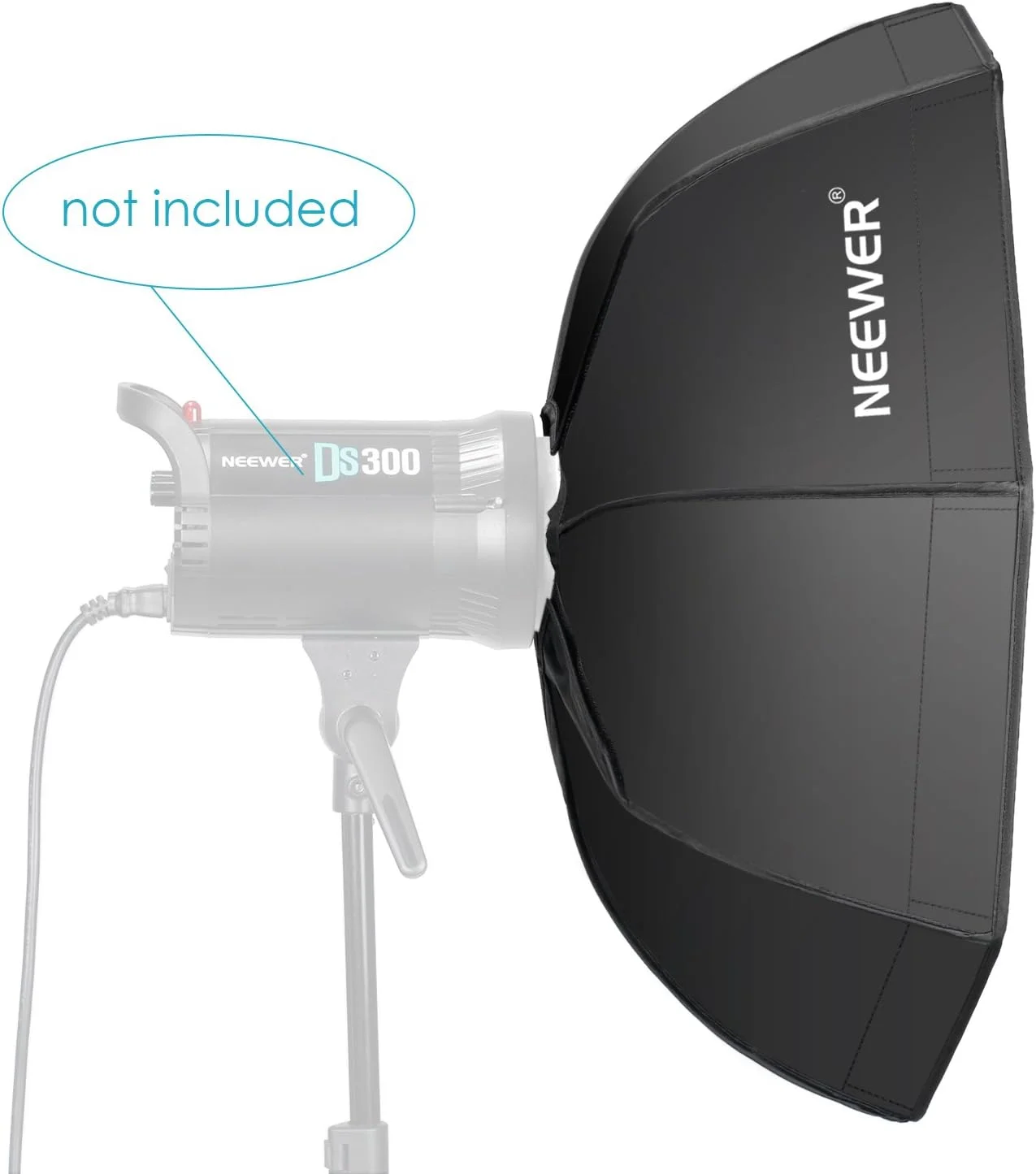 ترکیب بیوتی دیش و سافت باکس هشت ضلعی 60 سانتی متری استودیوی عکس نیور با مانت بوئنز، ایده آل برای عکاسی پرتره، محصول و فیلمبرداری