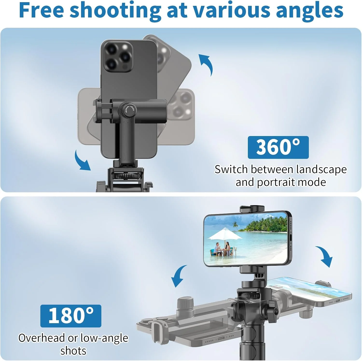 پایه نگهدارنده گوشی و دوربین TONEOF با ارتفاع 170 سانتی متر، به همراه ریموت و گیره موبایل، مناسب برای سفر، ضبط ویدیو و سازگار با آیفون، اندروید و وب کم پایه نگهدارنده گوشی و دوربین TONEOF با ارتفاع 170 سانتی متر، به همراه ریموت و گیره موبایل، مناسب برای سفر، ضبط ویدیو و سازگار با آیفون، اندروید و وب کم