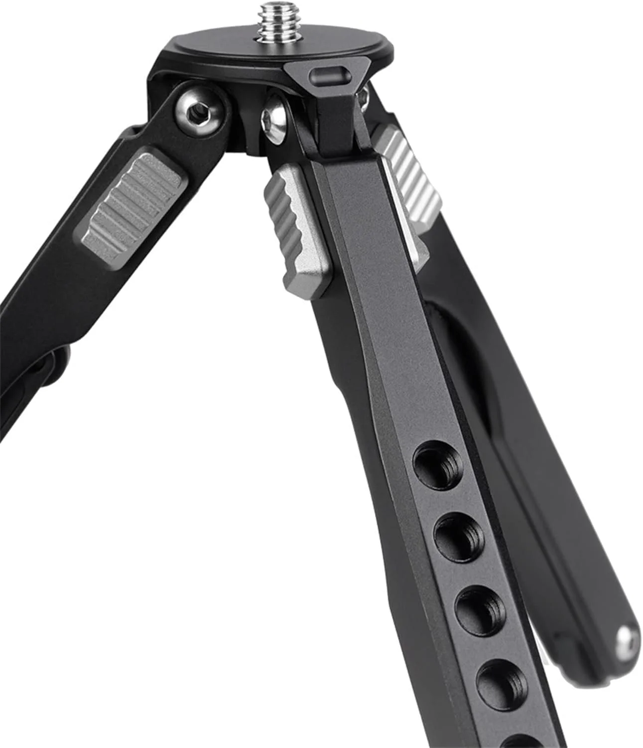 سه پایه رومیزی/جیبی دو قسمتی لئوفوتو مدل MT-03 با حالت عنکبوتی، اتصال 1/4 و 3/8 اینچ، ایده آل برای دوربین های کامپکت