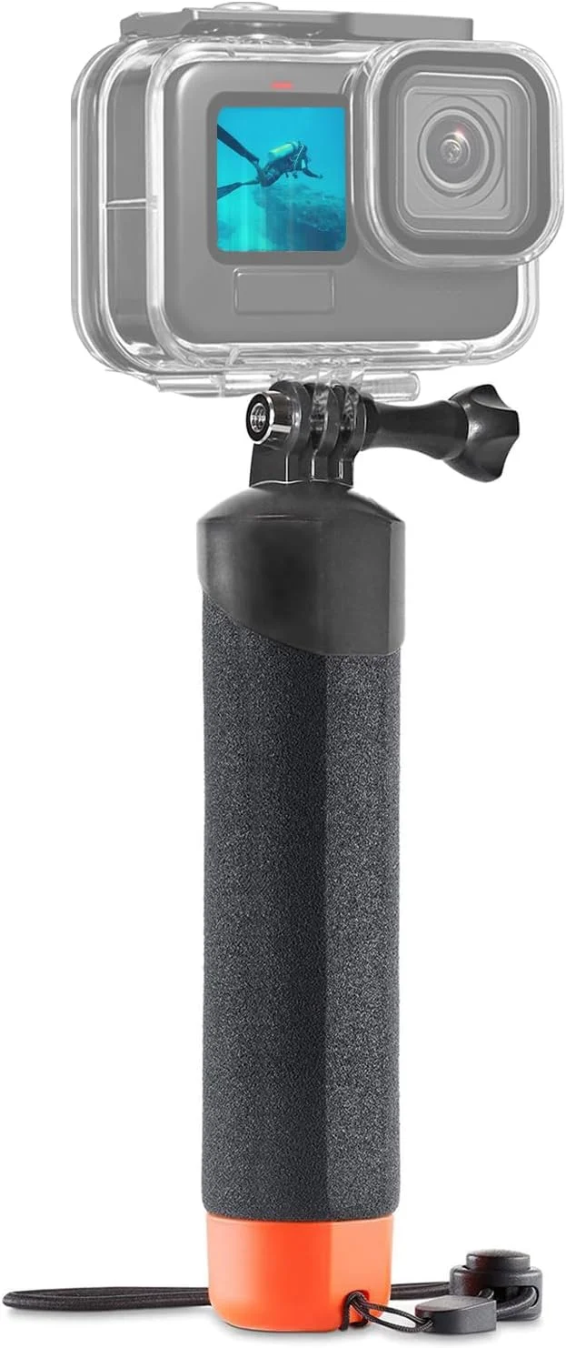 دسته شناور ضد آب FitStill Monopod برای Go Pro HERO 13/12/11/10/9/8/7/6/5/4/3 Session Max، DJI Osmo و سایر دوربین های اکشن. میله سلفی غواصی زیر آب