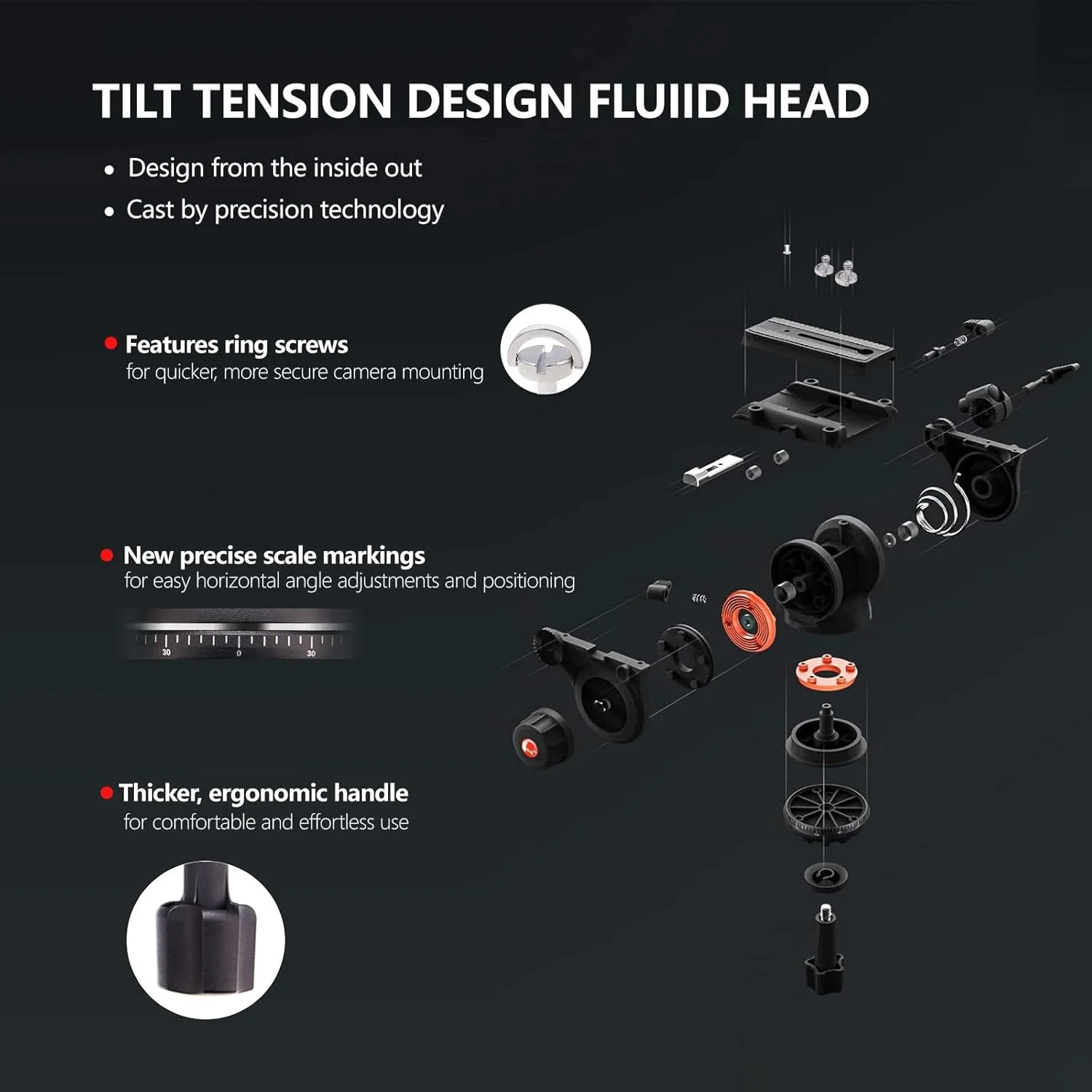 سه پایه دوربین فیلمبرداری حرفه ای و سنگین RAUBAY 180 سانتی متری با هد سیال، صفحه QR برای دوربین های DSLR، حداکثر بار 8 کیلوگرم، پایه آلومینیومی دو لوله ای با پخش کننده میانی فلزی (DV-1)