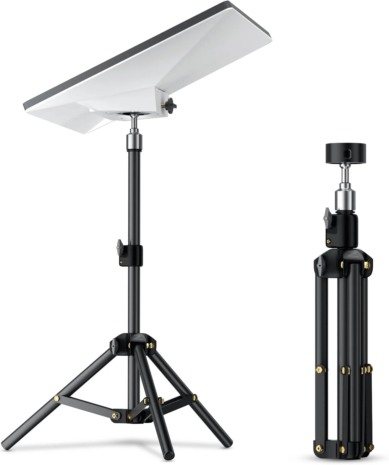 سه پایه کوچک استارلینک با آداپتور (مناسب نسخه های جدید و قدیمی 2025)، پایه سه پایه قابل تنظیم برای دیش کوچک استارلینک، کیت نصب پایه قابل حمل برای لوازم جانبی کوچک استار لینک برای کمپینگ در فضای باز، RV