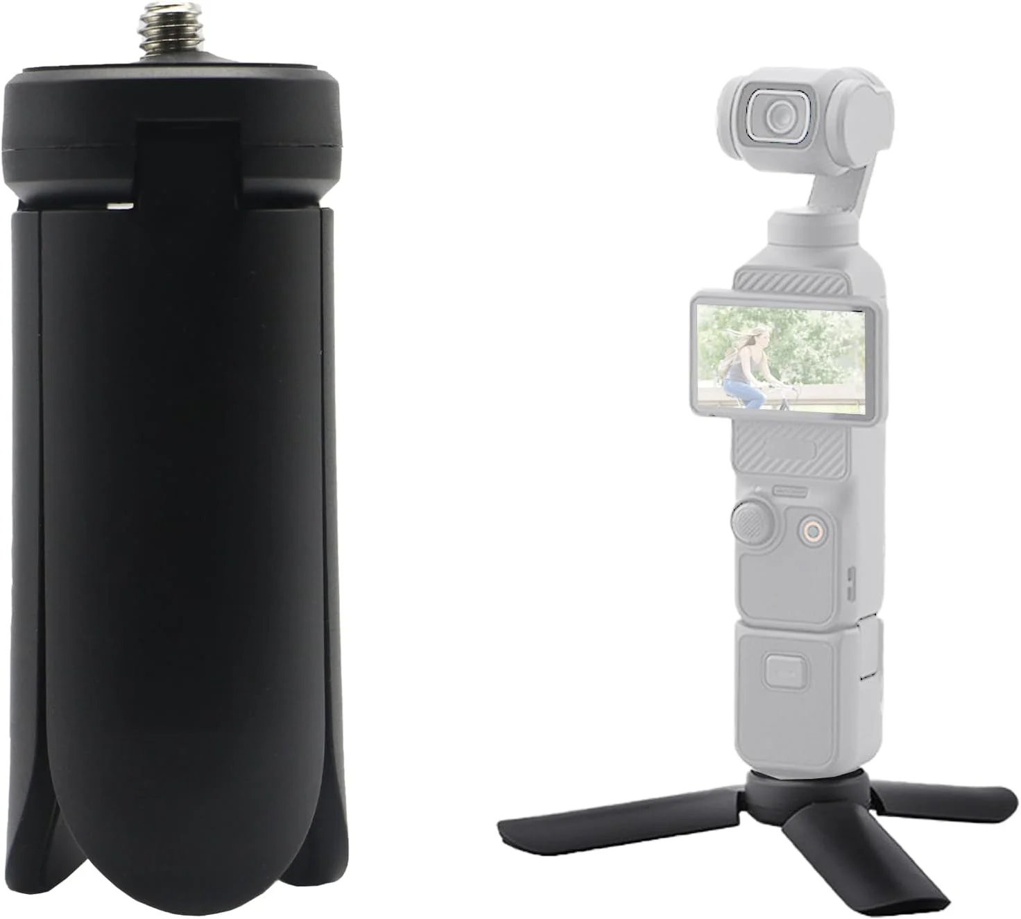 مینی سه پایه NALACAL برای DJI Osmo Pocket 3، پایه رومیزی جمع و جور برای Go Pro Hero 12/11/10/9/OSMO Mobile2/Insta360 ONE X3/FeiyuTech/ZHIYUN، لوازم جانبی گریپ پایه رومیزی (مشکی)