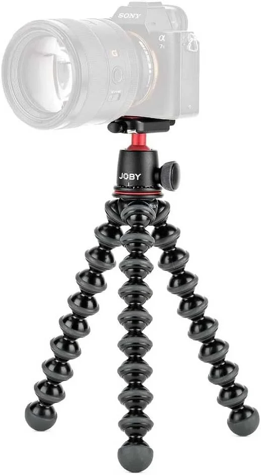 کیت JOBY GorillaPod 3K، پایه سه پایه جمع و جور و هد توپی برای دوربین ها، کیت سه پایه مسافرتی، نگهدارنده دستگاه ها تا 3 کیلوگرم، JB91507-BWW، ساخت ایتالیا، مشکی/ذغالی