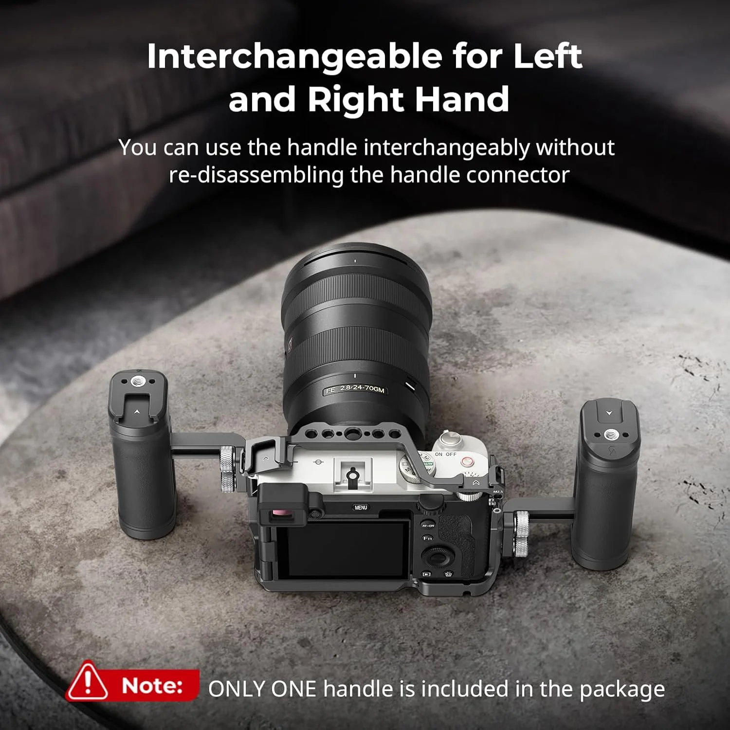 دسته جانبی کوچک SMALLRIG برای سوراخ‌های رزوه دار 1/4 اینچ -20، دسته قفس دوربین قابل حمل برای دست چپ یا راست، قابل تنظیم به بالا و پایین، دسته دوربین ارگونومیک با کفشک سرد و سوراخ رزوه دار داخلی - 4755