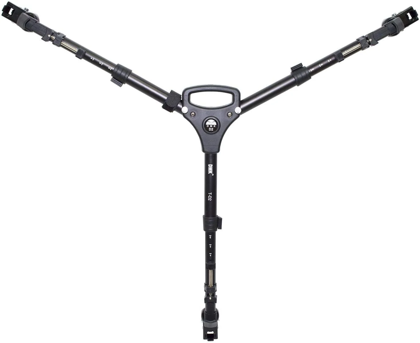 چرخ سه پایه حرفه ای DMK POWER DMK-D2 با پایه های قابل تنظیم و چرخ های قفل دار به همراه کیف حمل، سازگار با دوربین های DSLR نیکون، کانن و سونی (حداکثر وزن قابل تحمل 20 کیلوگرم)