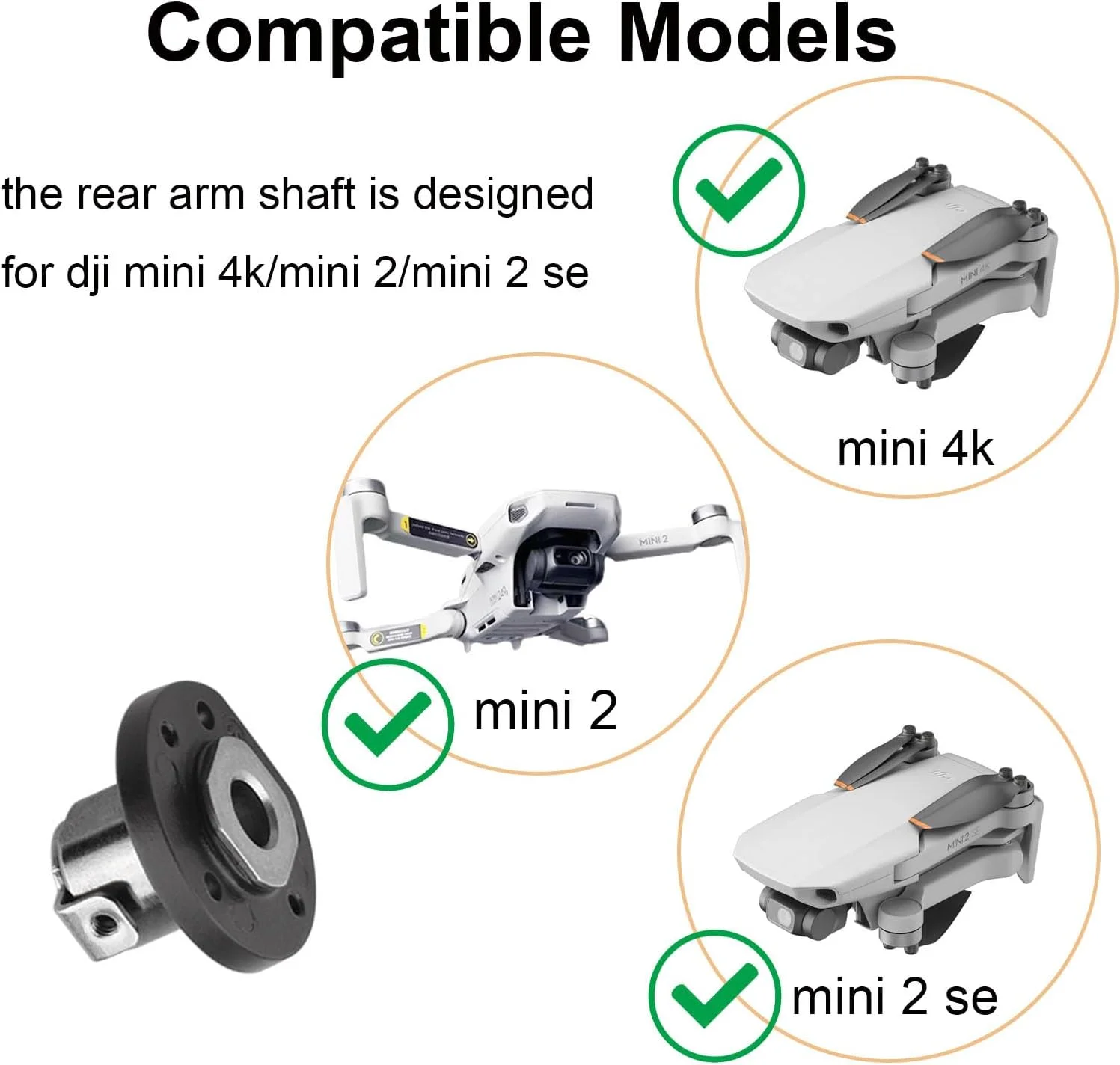 محور بازوی عقب مینی 2، قطعات یدکی شفت بازوی DJI Mini 2 SE، قطعات تعمیر لولای بازوی عقب با 3 عدد پیچ شفت برای لوازم جانبی پهپاد DJI Mavic Mini/Mini 4K