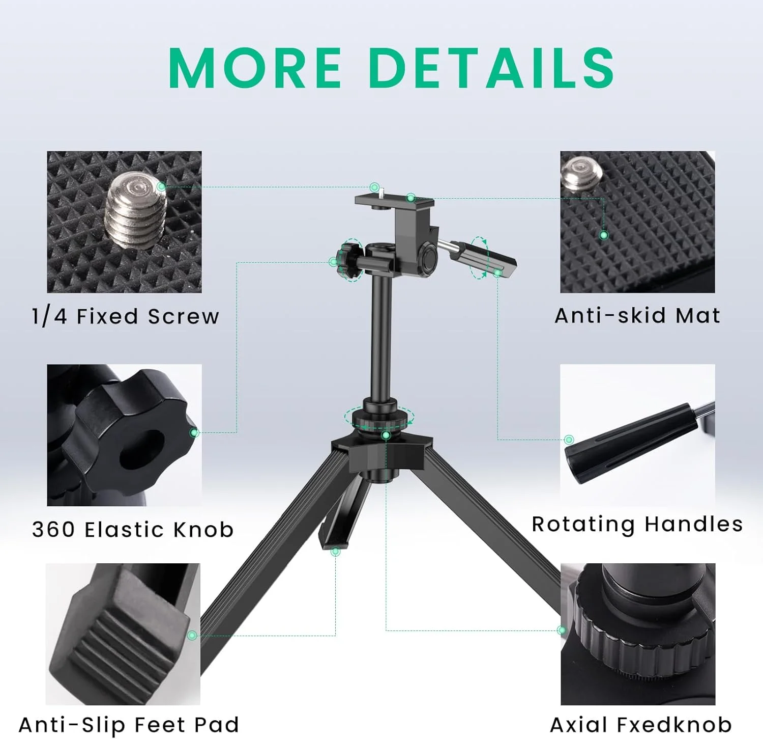سه پایه رومیزی قابل تنظیم و مقاوم گاسکی برای دوربین های دوچشمی، تلسکوپ، دوربین های DSLR و سایر دستگاه ها