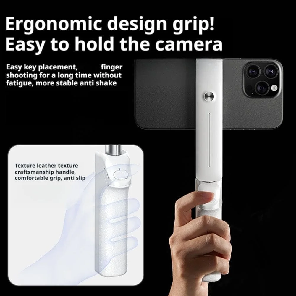 مونوپاد سلفی قابل حمل با ریموت کنترل بی‌سیم، سه پایه جمع و جور سبک وزن و قابل افزایش طول، نگهدارنده تلفن چرخشی 360 درجه برای ضبط ویدیو در سفر