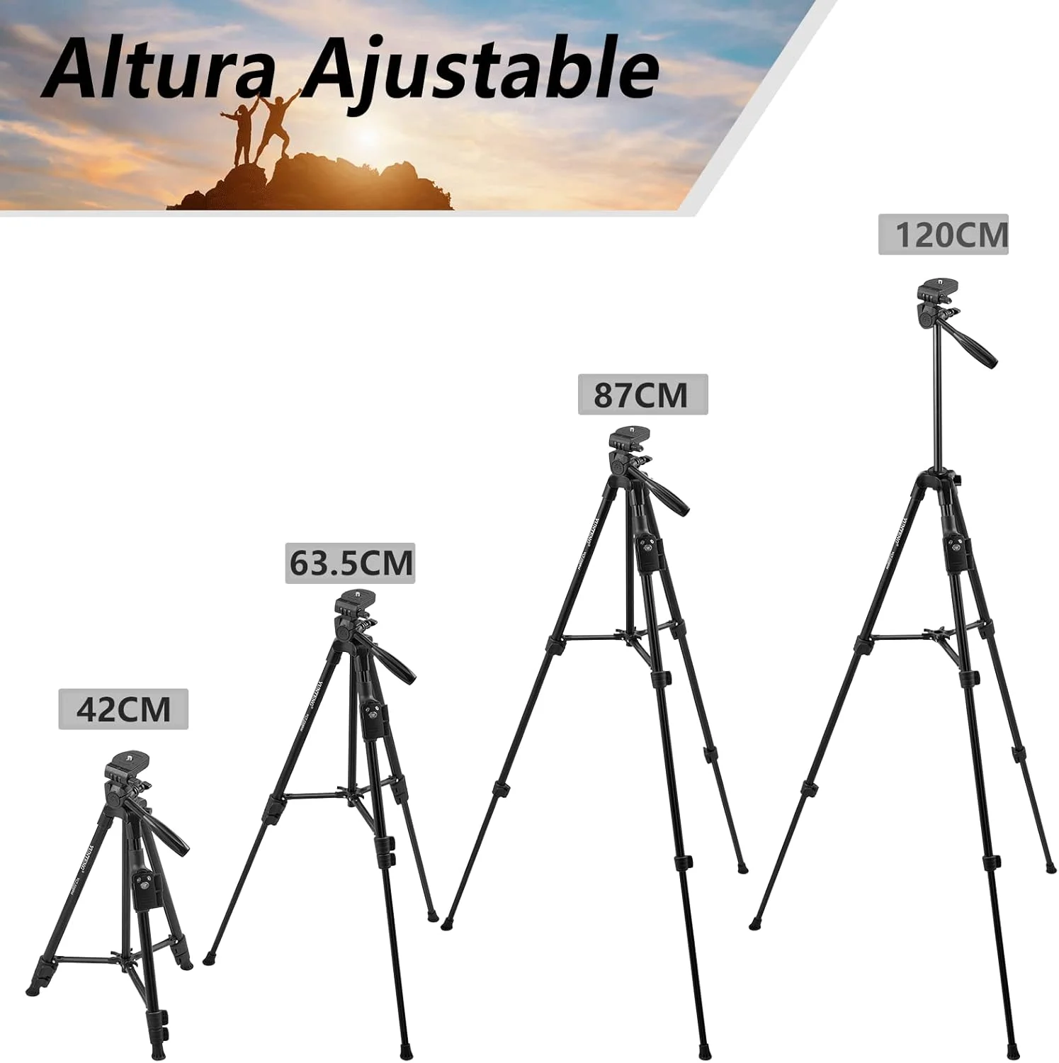سه پایه دوربین PHOCAR، پایه سه پایه تلفن همراه با کنترل از راه دور، نگهدارنده تلفن، سه پایه 50 اینچی برای آیفون، سه پایه دوربین قابل حمل با کیف حمل سازگار با GoPro، Canon، Nikon، دوربین DSLR Sony