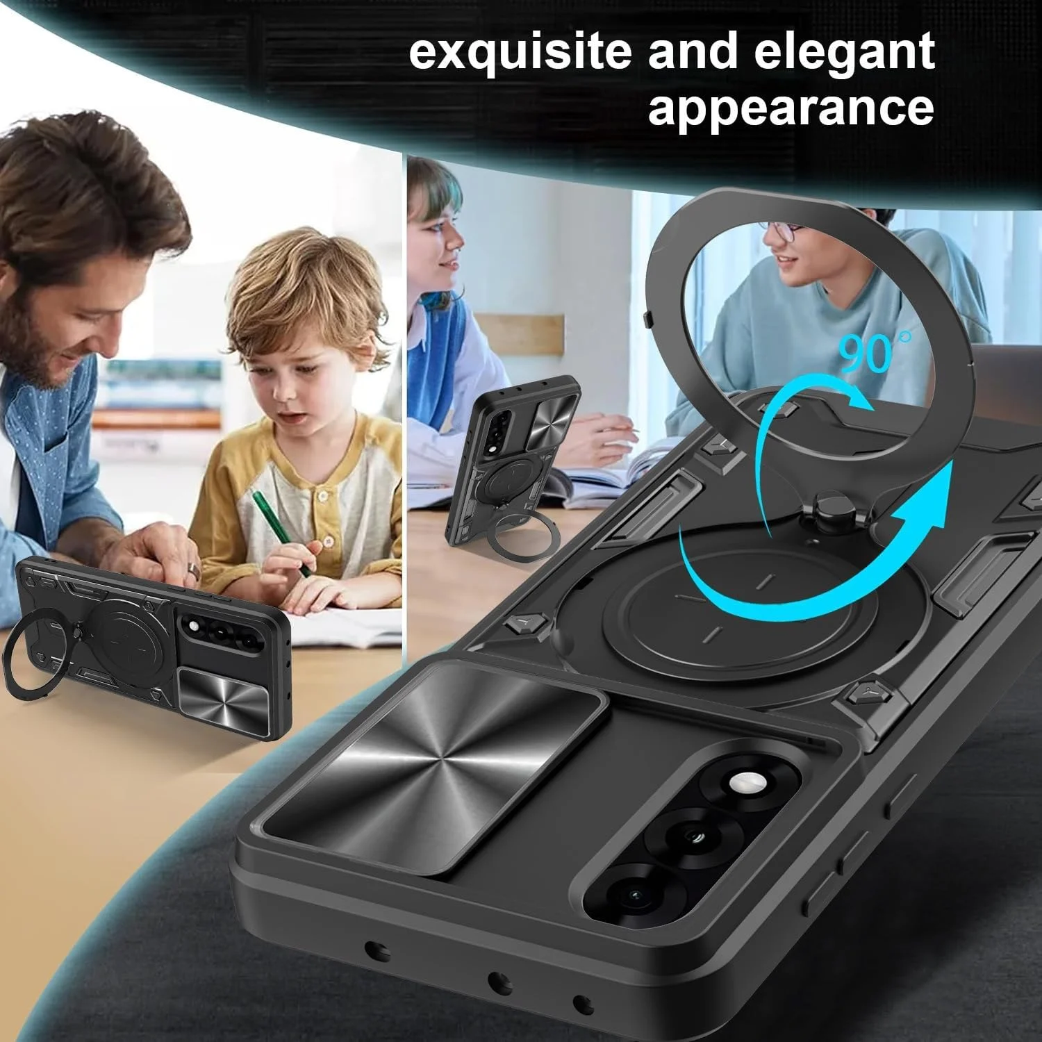 کاور محافظ گوشی ZMONE برای OnePlus Nord CE5 5G به همراه محافظ صفحه نمایش، دارای محافظ کشویی دوربین، کاور محافظتی سنگین و مقاوم - مشکی کاور محافظ گوشی ZMONE برای OnePlus Nord CE5 5G به همراه محافظ صفحه نمایش، دارای محافظ کشویی دوربین، کاور محافظتی سنگین و مقاوم - مشکی