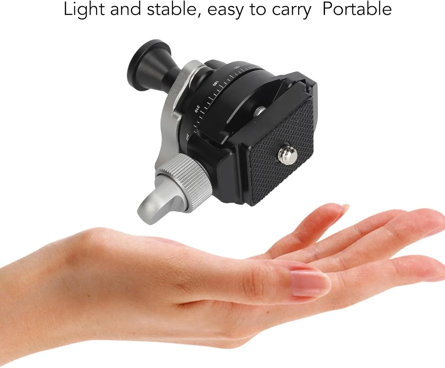 GOWENIC سه پایه پنوراما وارونه با سر توپی چرخان 360 درجه به همراه صفحه کفشک سریع و سوراخ پیچ 1/4 3/8 اینچی برای دوربین دیجیتال، دوربین فیلمبرداری، تلفن هوشمند، نور و میکروفون