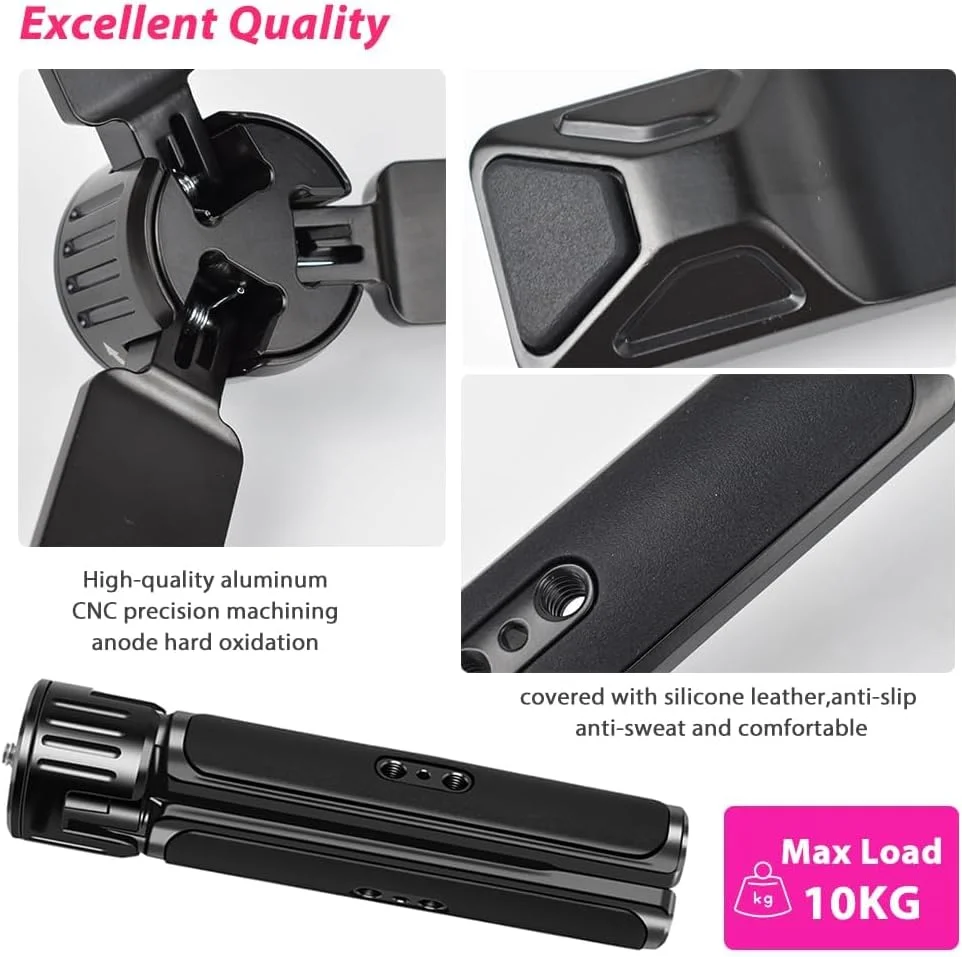 سه پایه رومیزی آلومینیومی مقاوم NALACAL، پایه سه پایه رومیزی برای DSLR، گیمبال Zhiyun Weebill/Crane/Lab، DJI Ronin S/SC/RS/RSC Series، Osmo Mobile، سه پایه تثبیت کننده دسته گیمبال