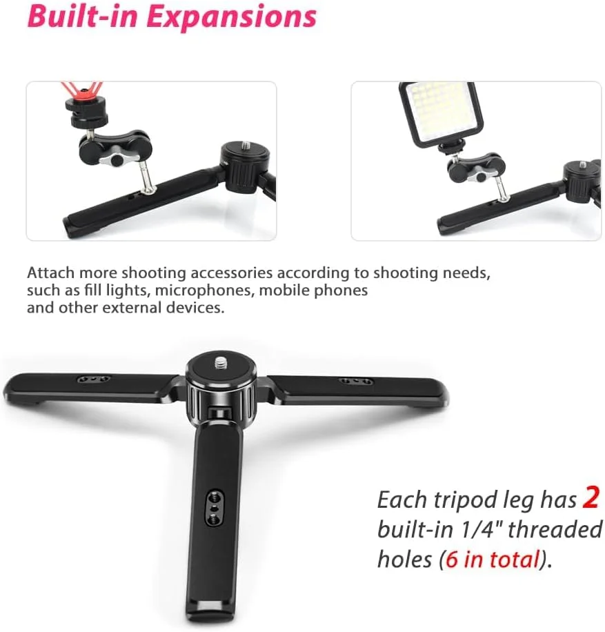 سه پایه رومیزی آلومینیومی مقاوم NALACAL، پایه سه پایه رومیزی برای DSLR، گیمبال Zhiyun Weebill/Crane/Lab، DJI Ronin S/SC/RS/RSC Series، Osmo Mobile، سه پایه تثبیت کننده دسته گیمبال