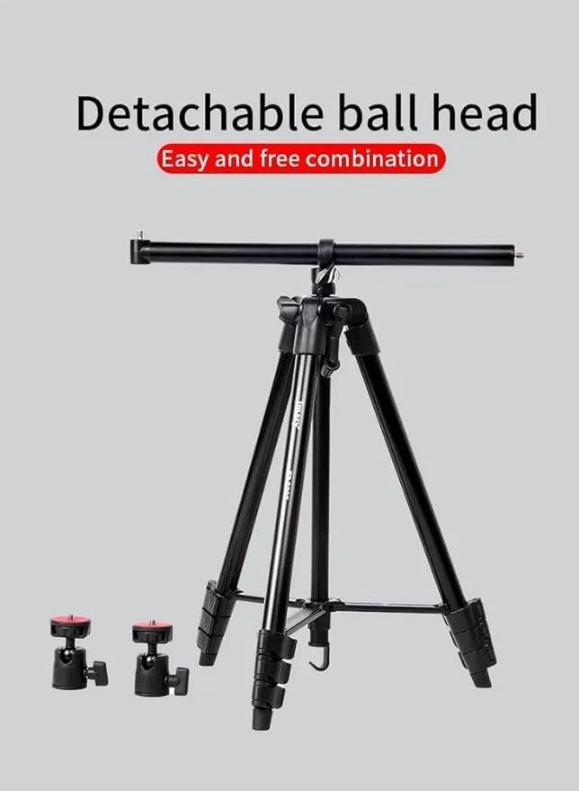 سه پایه دوربین و گوشی موبایل نکست استور به همراه بازوی جانبی، سه پایه فیلمبرداری حرفه ای، پایه ایستاده قابل تنظیم برای پخش زنده/عکاسی/ولاگ، سازگار با DSLR/iPhone/Android