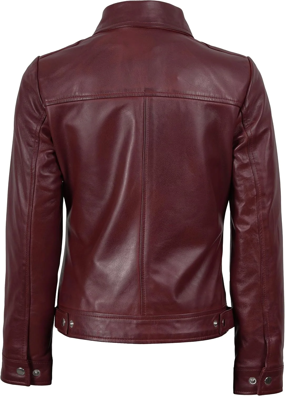 کت چرمی زنانه دکروم با کلاه جداشدنی