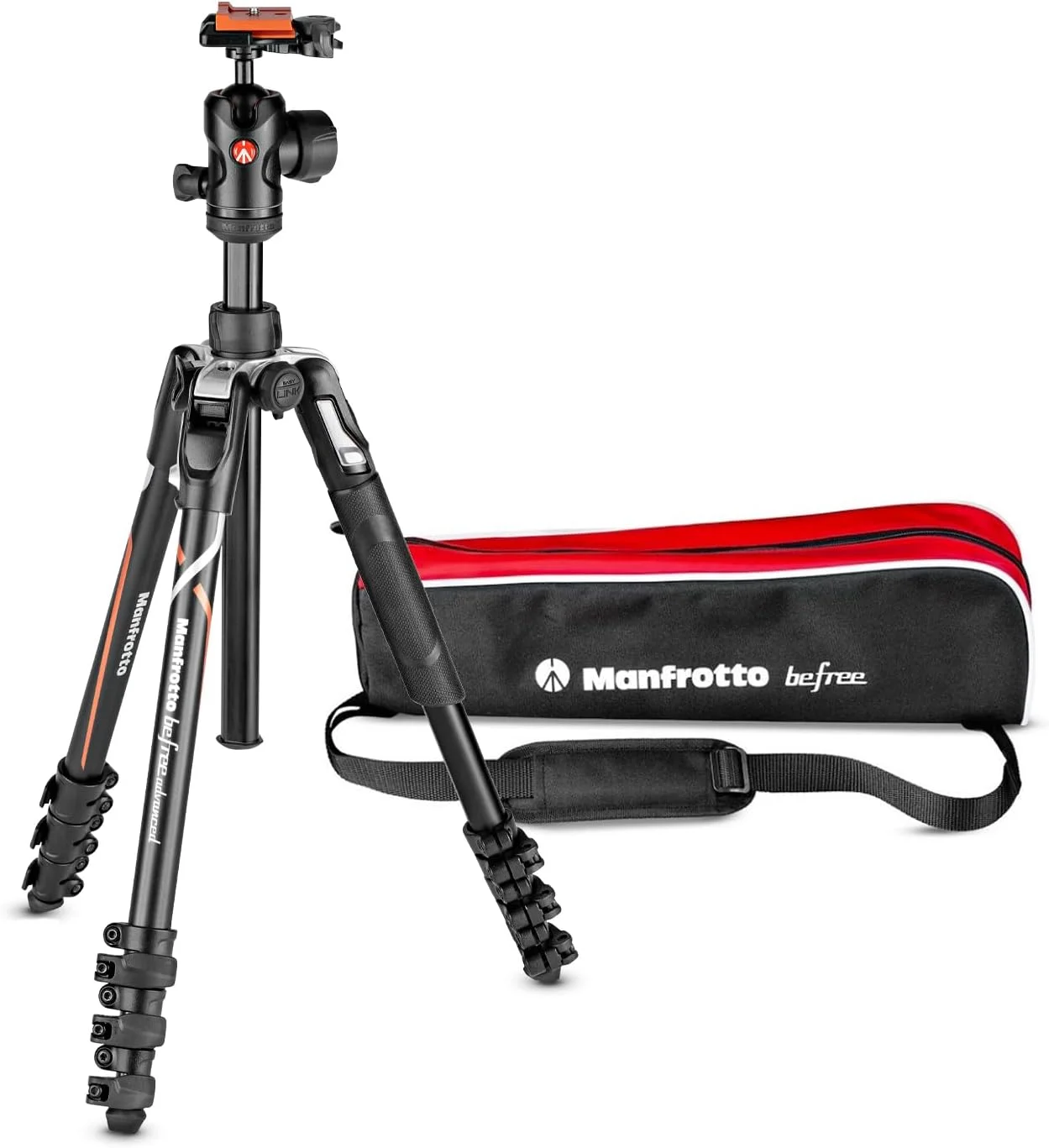 سه پایه مسافرتی آلومینیومی 4 قسمتی Manfrotto Befree Advanced Special Edition با هد توپی مرکزی 494 برای دوربین های سونی آلفا