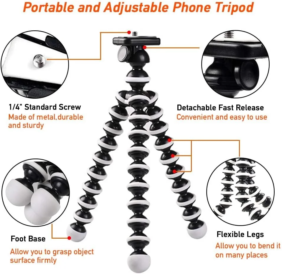 سه پایه اختاپوسی انعطاف پذیر eWINNER، پایه تاشو برای GoPro/دوربین اکشن/تلفن همراه/دوربین دیجیتال DSLR/تلفن هوشمند/عکاسی/فیلمبرداری/ضبط/یوتیوبر (کوچک) سه پایه اختاپوسی انعطاف پذیر eWINNER، پایه تاشو برای GoPro/دوربین اکشن/تلفن همراه/دوربین دیجیتال DSLR/تلفن هوشمند/عکاسی/فیلمبرداری/ضبط/یوتیوبر (کوچک)