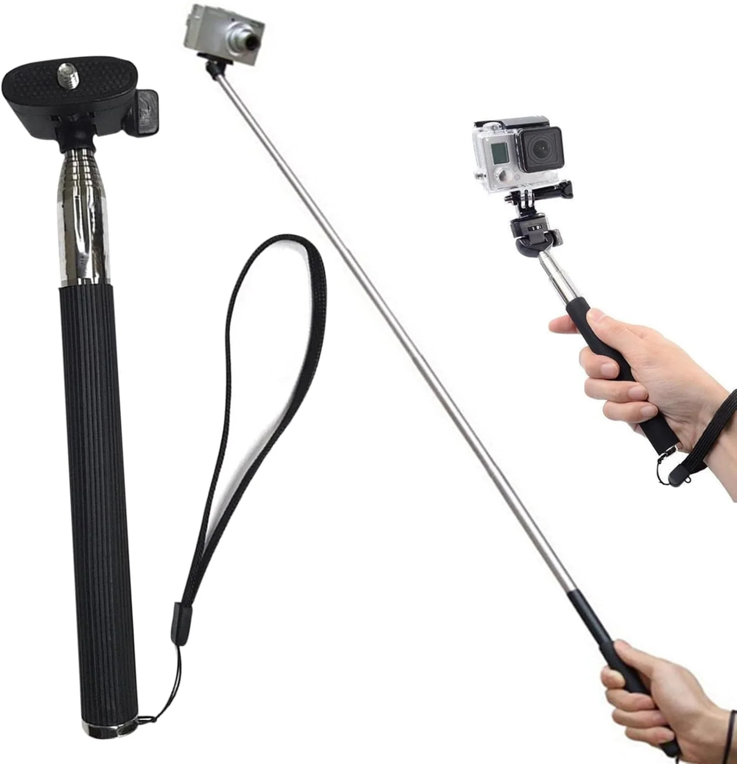 مونوپاد سلفی دستی قابل افزایش طول eWINNER 22.5-80 سانتی‌متری برای GoPro Hero 13 12 11 10 9 / برای Insta360 X5 X4 X3 X2 ONER RS Ace Pro2 GO 3S / برای دوربین های اکشن DJI Osmo Action 5 Pro 4 3 Pocket 3 2