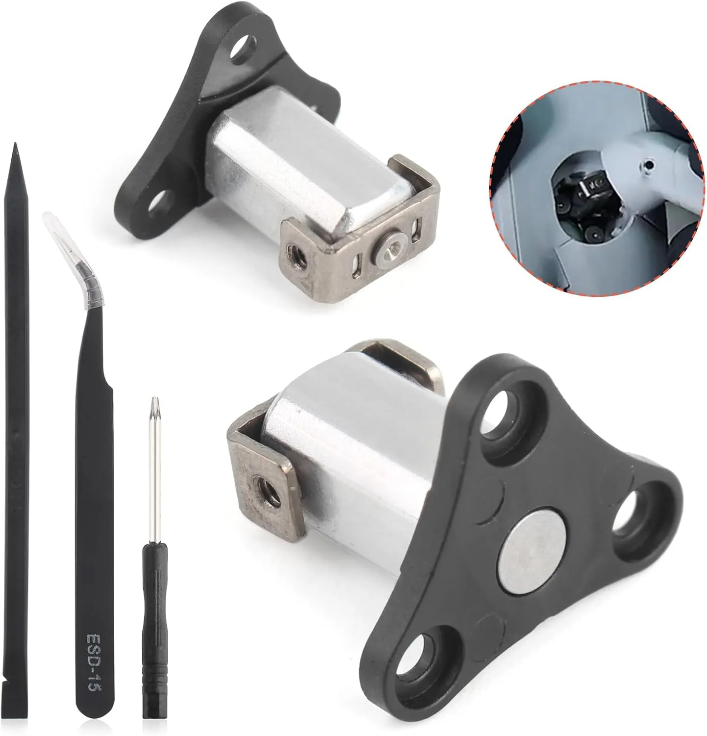 محور بازوی جلویی جایگزین برای DJI Mini 4 Pro / Mini 3، لولا و شفت بازوی جلویی برای قطعات و لوازم جانبی پهپاد DJI Mini 4 Pro به همراه ابزار تعمیر