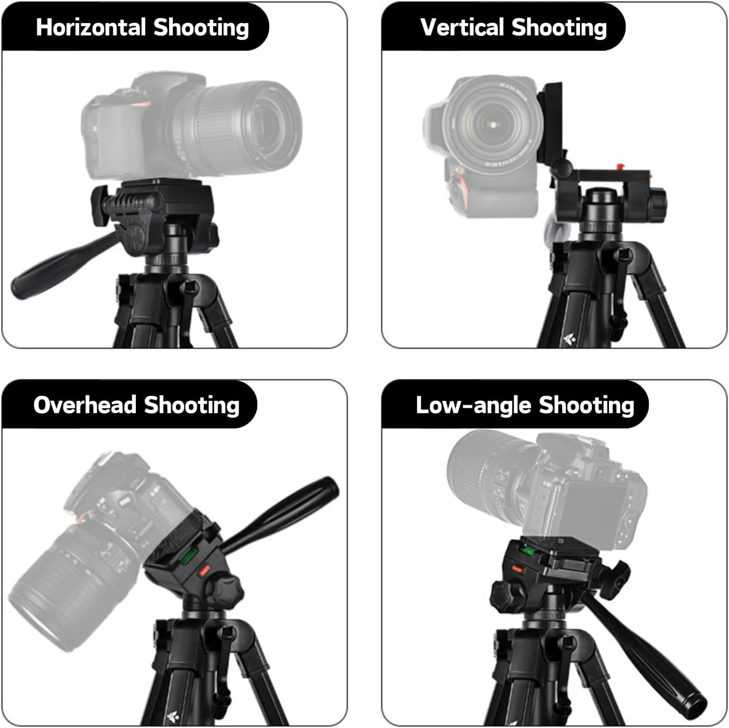سه پایه رومیزی دوربین BIGTHREE، پایه دوربین مسافرتی کوچک قابل حمل، سه پایه پخش زنده با سر توپی 360 درجه، سبک و محکم، سه پایه تلسکوپی برای دوربین های DSLR و تلفن
