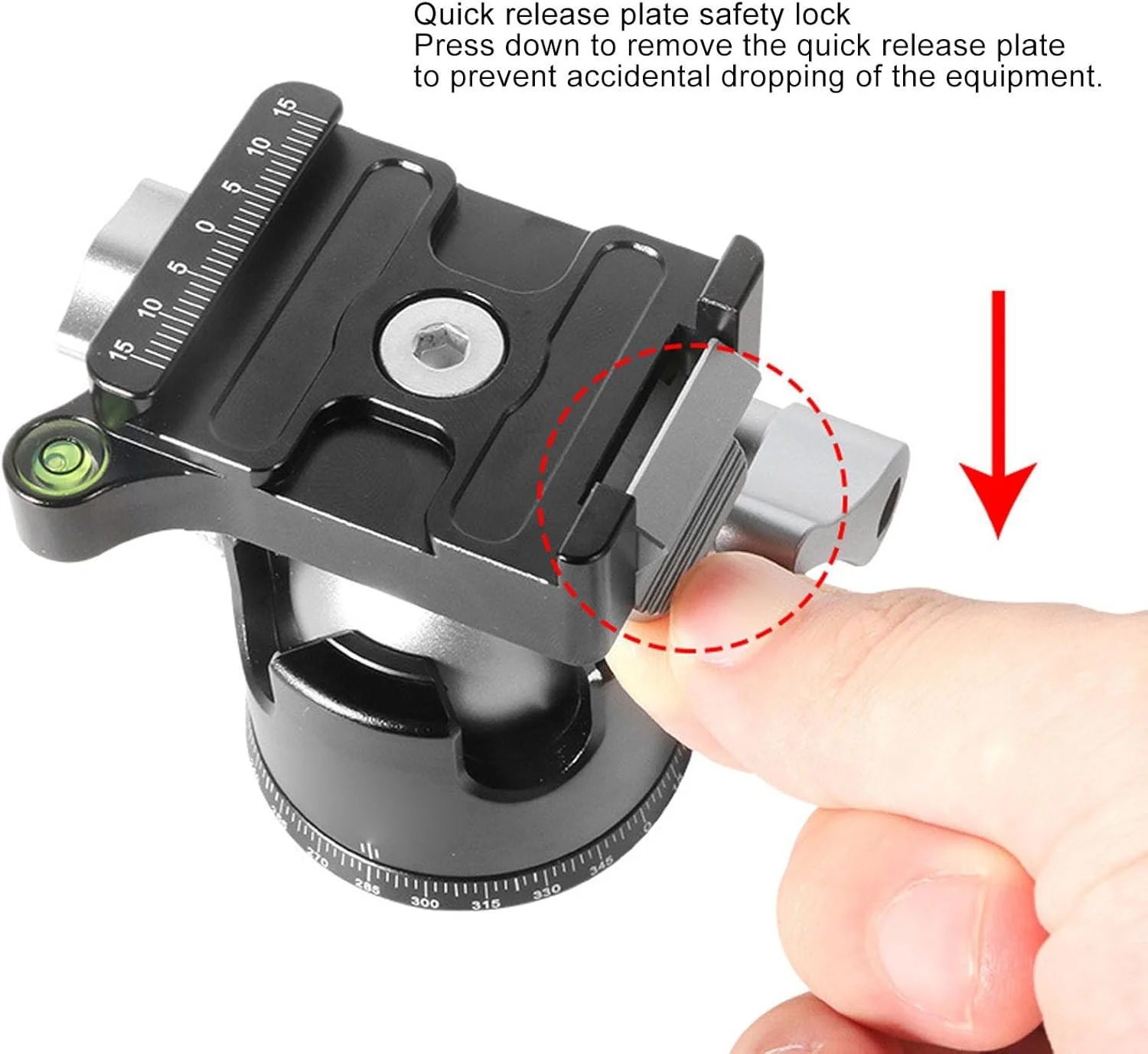 سر توپی سه پایه Jectse، سر توپی پانورامیک 32 میلی متری سه پایه با سوراخ پیچ 1/4 اینچی و مرکز ثقل پایین به همراه صفحه رهاسازی سریع برای تلفن های همراه