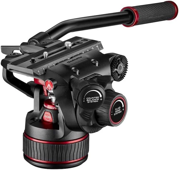 هد فیلمبرداری مایع Manfrotto Nitrotech برای دوربین های DSLR، بدون آینه، فیلمبرداری و سینمایی - سیستم تعادل مداوم 0-8 کیلوگرم - سیستم درگ مایع متغیر مداوم - ظرفیت باربری 8 کیلوگرم - MVH608AHUS