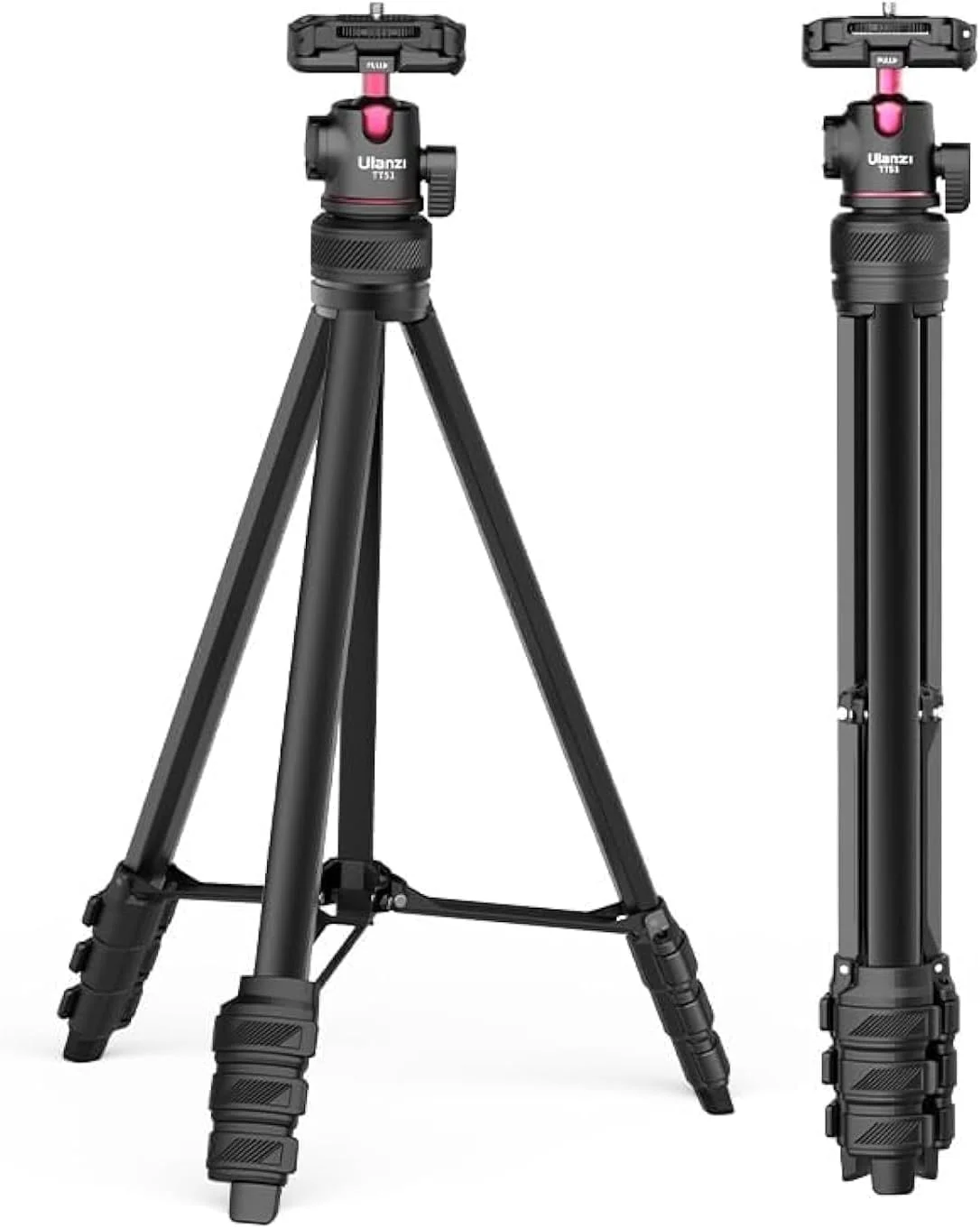 سه پایه مسافرتی قابل حمل Ulanzi TT51 برای موبایل و دوربین | گیره موبایل و هد دوربین | 600 گرم، 45-140 سانتی متر، آلیاژ آلومینیوم | برای تولید محتوای ویدیویی سفر یوتیوب تیک تاک (T089GBB1)