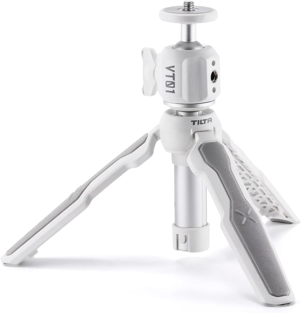 سه پایه ولاگ تلسکوپی تیلتا، سازگار با دوربین ها و تلفن های هوشمند با پیچ 1/4 اینچ-20، حداکثر ظرفیت بار 1 کیلوگرم، سفید برفی TT-VT01-BH-SW
