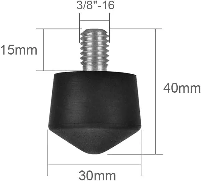 پایه لاستیکی ضد لغزش یونیورسال 3/8 اینچی Foto&Tech سازگار با سه پایه و تک پایه Andoer Benro Gitzo Induro Kingjoy Manfrotto Weifeng RRS با رزوه 3/8 اینچ -16 روی سطوح صاف و ناهموار 30mm x 40mm (3 عدد)