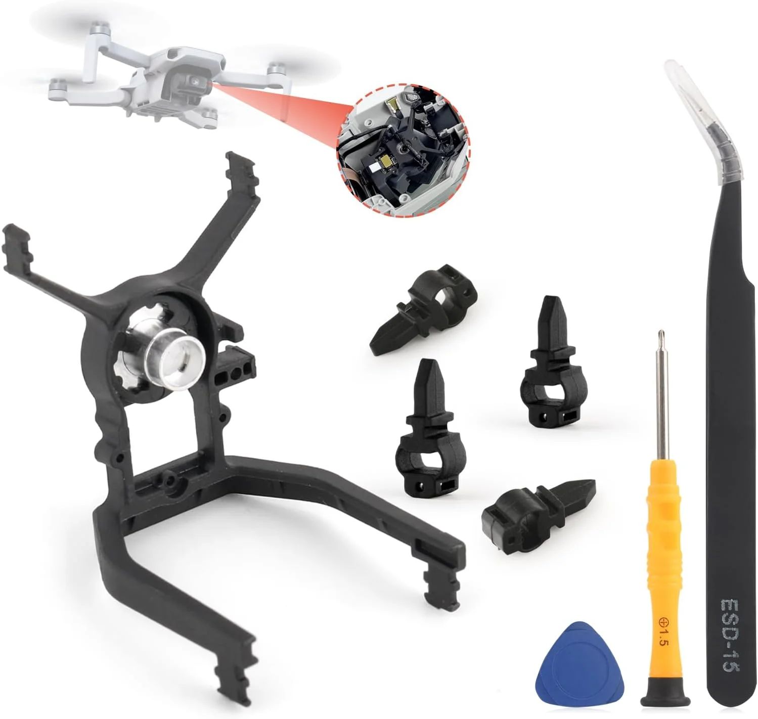 جایگزینی برای براکت ضربه‌گیر دوربین گیمبال DJI MiNi 2 به همراه توپ ضربه‌گیر برای DJI Mini Mavic/SE/2 SE/4K، قطعات جانبی نصب گیمبال لاستیکی میراگر