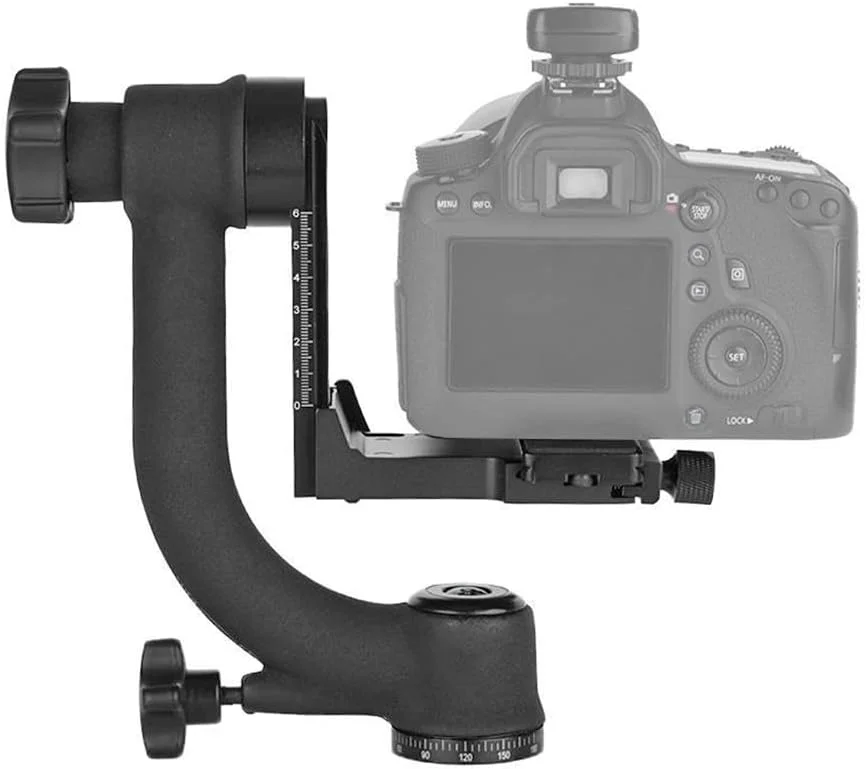 سر سه پایه گیمبال حرفه ای پانوراما 360 درجه آلیاژ آلومینیوم eWINNER با صفحه رهاسازی سریع 1/4 اینچی برای دوربین های DSLR کانن نیکون، دوربین های فیلمبرداری و لنزهای تله فوتو سنگین مناسب برای عکاسی از پرندگان